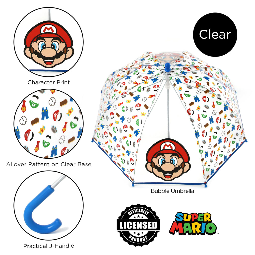 ABG Accessories Kids Umbrella for Boys and Girls Dome clear bubble umbrellas for Rain Windproof & Transparent with Easy Grip Handle Ages 3-10