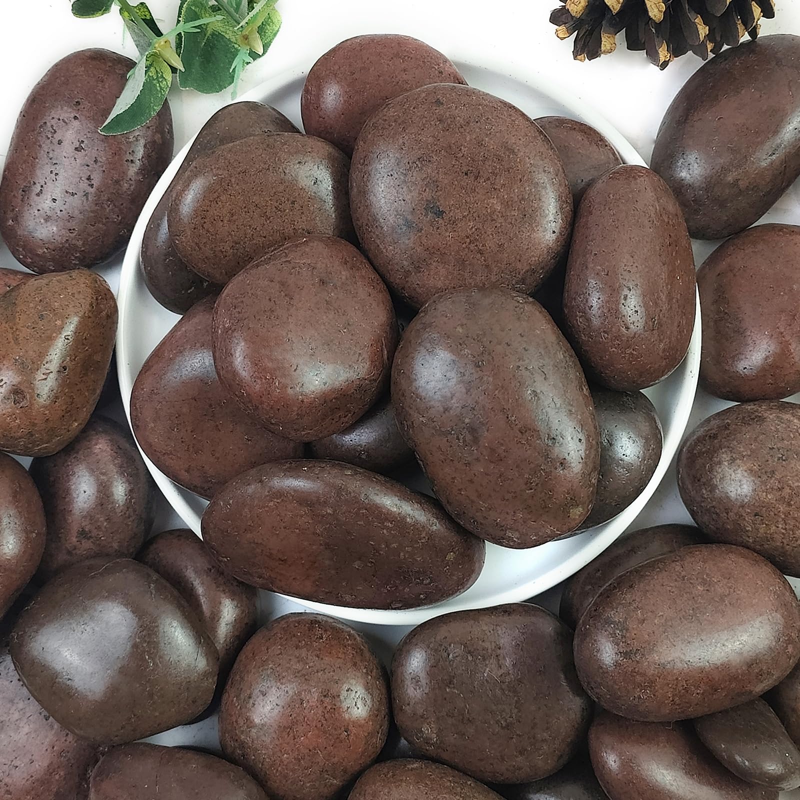 YISZM 5lbs Black Pebbles for Plants, 2-3 Inch High Polished Natural Large River Rocks for Landscaping, Decorative Stones Vase Filler Fish Tank Aquariums Garden Outdoor and Indoor DIY