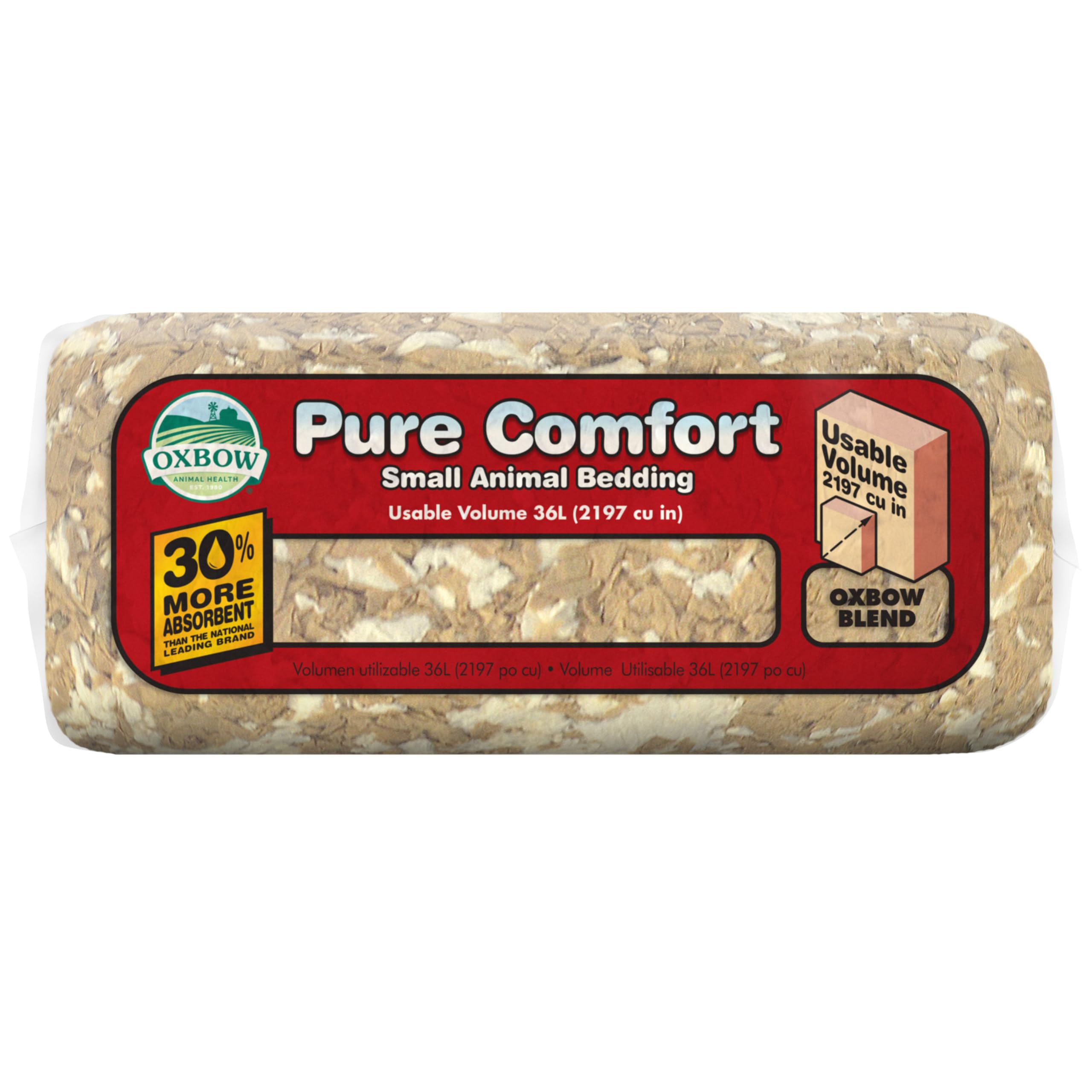 Oxbow Pure Comfort Bedding, Rabbit, Hamster, & Guinea Pig Bedding, Bunny Supplies for Litter Box, Pet Safe, Bunny Litter Box, Guinea Pig Cage, 99.9% Non-Dust, Blended, 36 Liter Bag