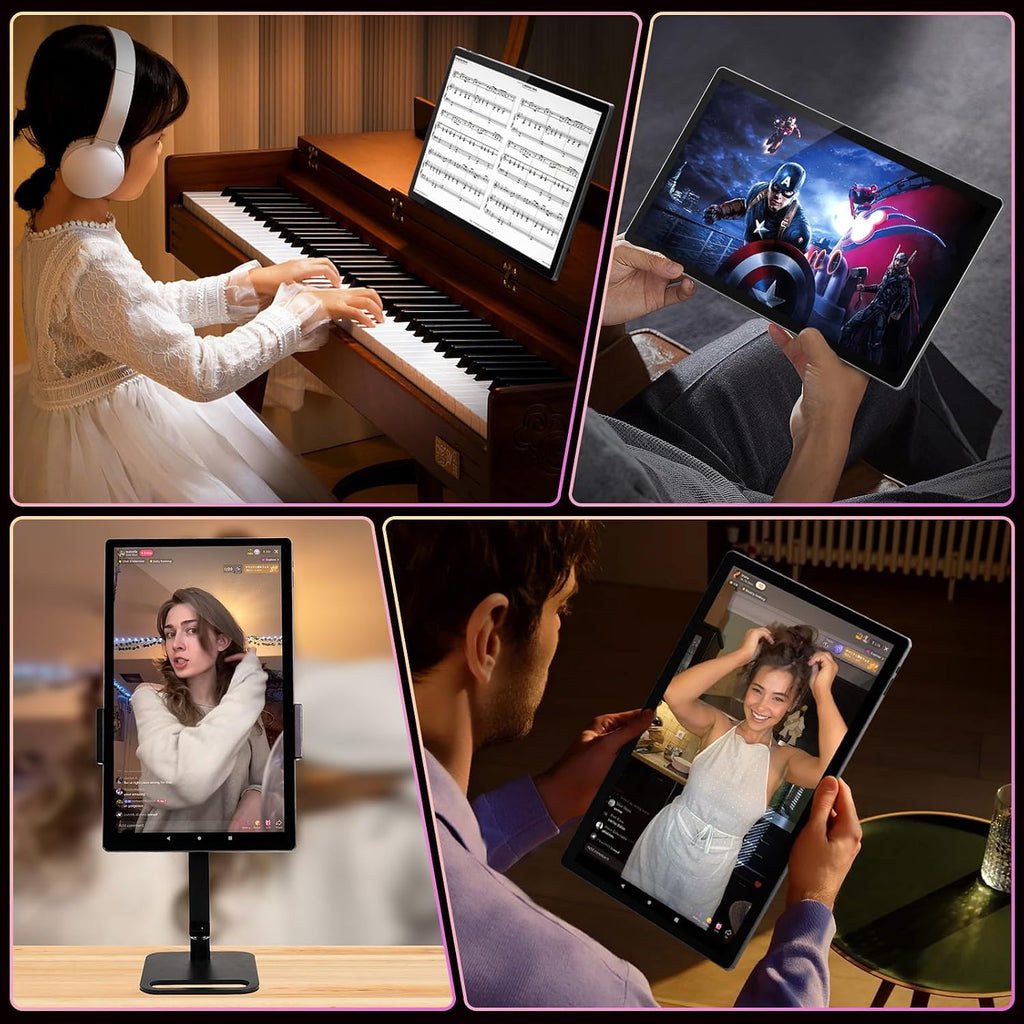Tablet 15.6 Inch Android 13 Tablet, Large Screen Big Tablet with 1080P IPS HD Display, 8Core, 6GB+128GB, Wi-Fi 5, 512G TF Card Support, 12000mAh All-Day Battery Life, 5+13MP Cameras-Silver