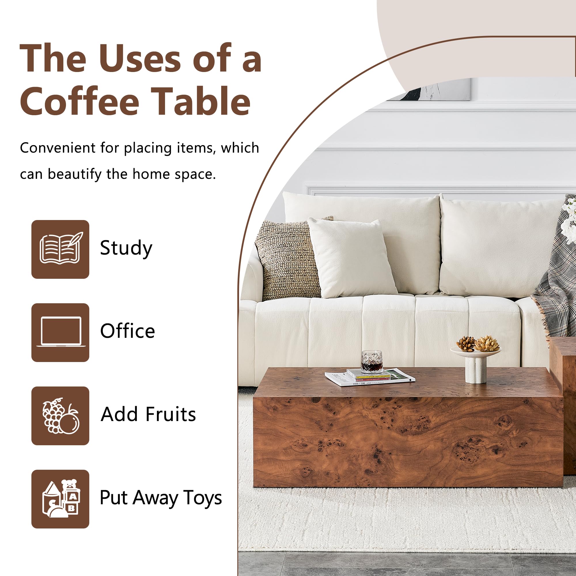 Round Coffee Table, 23.6" Modern Grey Faux Marble Drum Coffee Table, Round Accent Center Table for Living Room Apartment Small Spaces, No Assembly Required