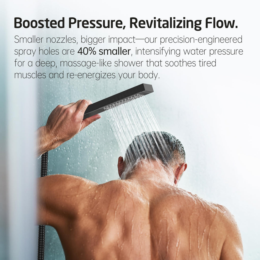 KES Tub and Shower Faucet Set Shower System with 10-Inch Rain Shower Head and Waterfall Tub Faucet Wall Mount Shower Valve and Trim Kit Included Matte Black, XB6240-BK