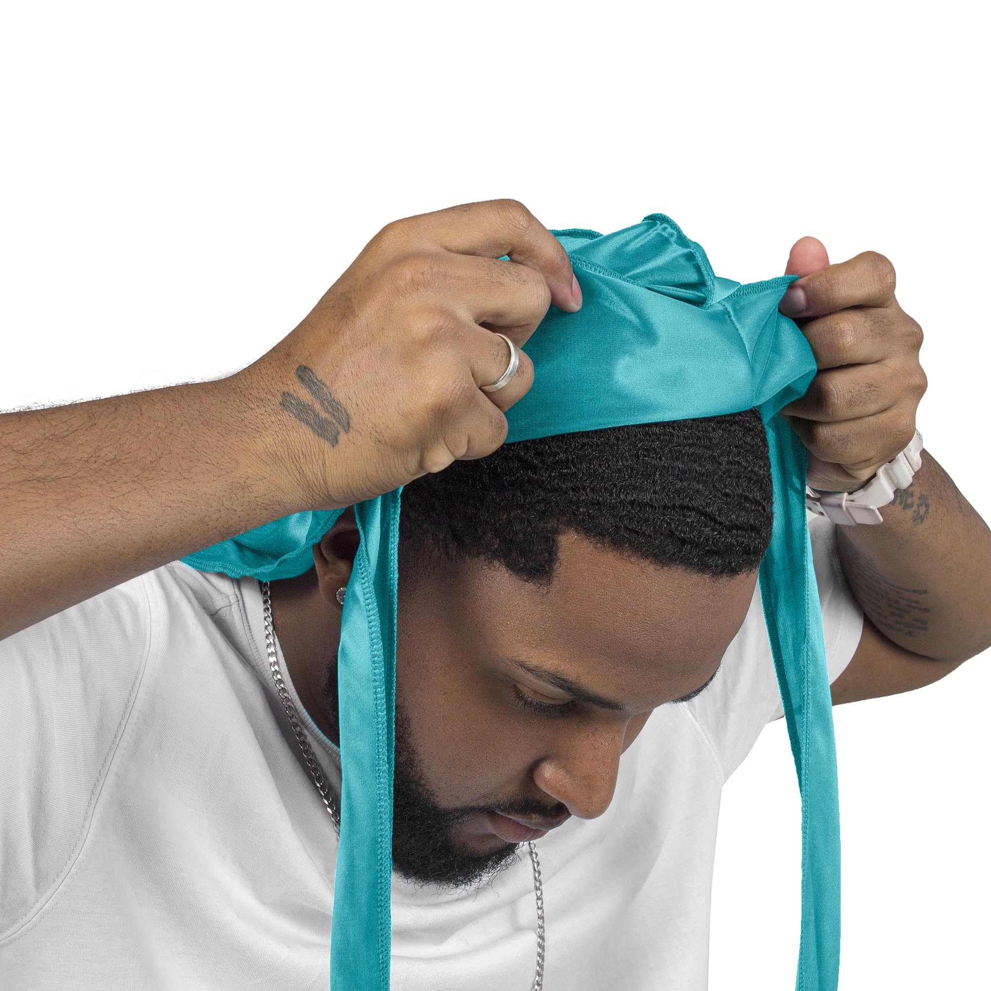 4PCS Silky Durags for Men Women 360 Waves with 1 Wave Cap, Silky Satin Durag Extra Long Tails