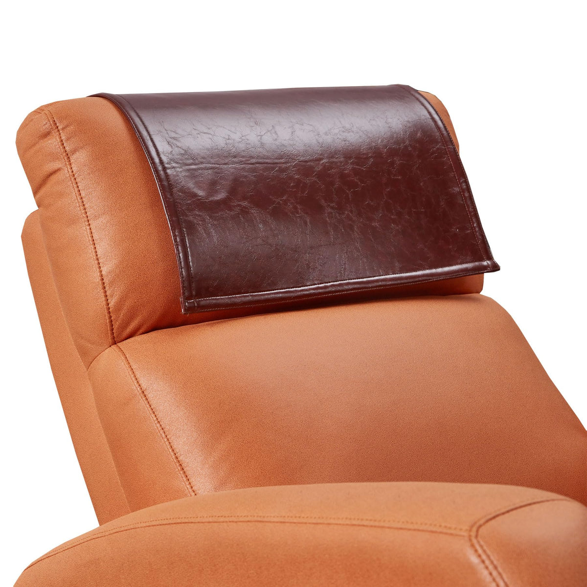 Non Slip Recliner Headrest Protector Washable Faux Leather Headrest Covers for Recliner Chair Waterproof Couch Head Rest Covers for Sofa,Furniture,Office Chair,Theater Seat (Beige)