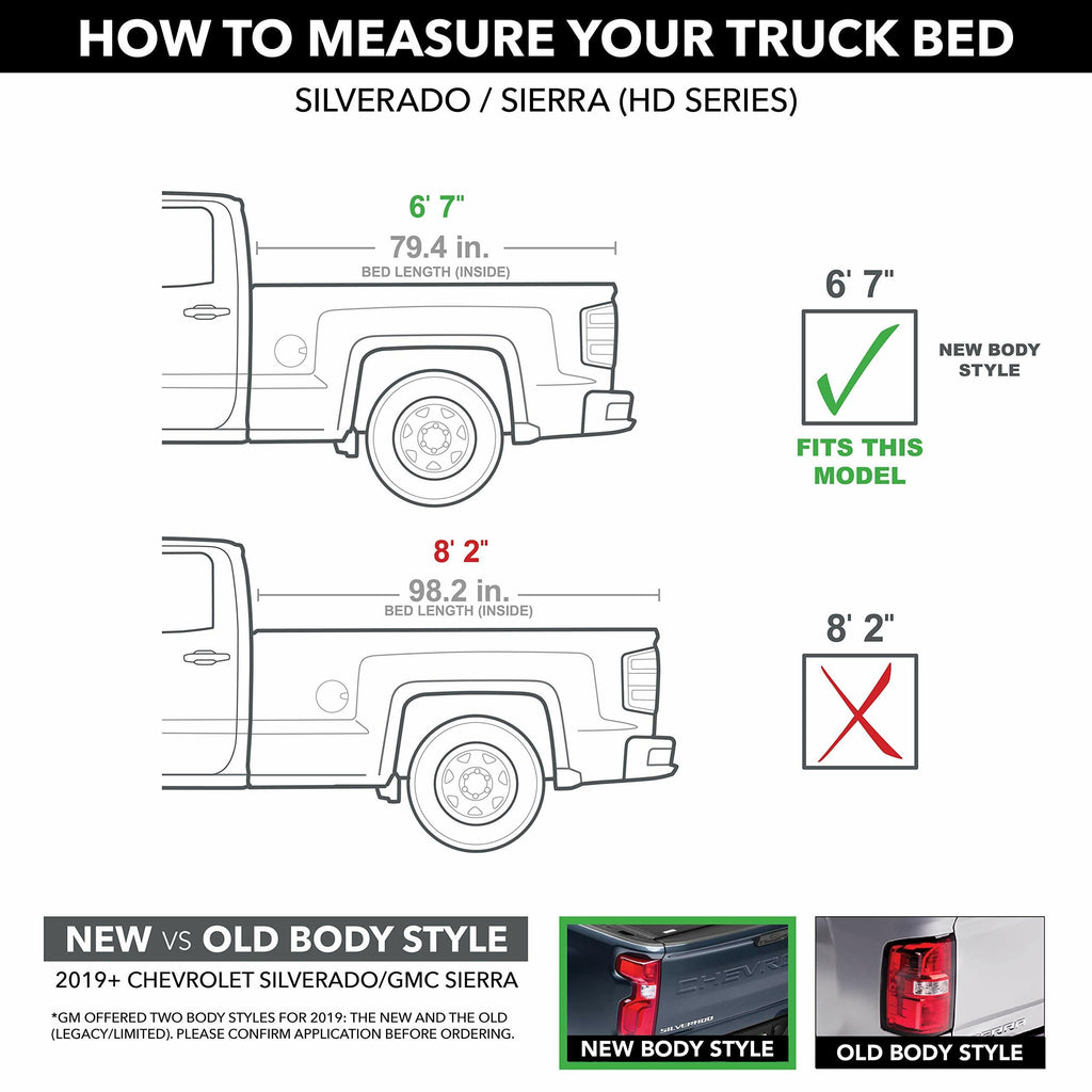 RealTruck BAK BAKFlip F1 Hard Folding Truck Bed Tonneau Cover | 772133 | Fits 2020-2026 Chevy/GMC Silverado/Sierra 2500/3500HD 6' 10" Bed (82.2")