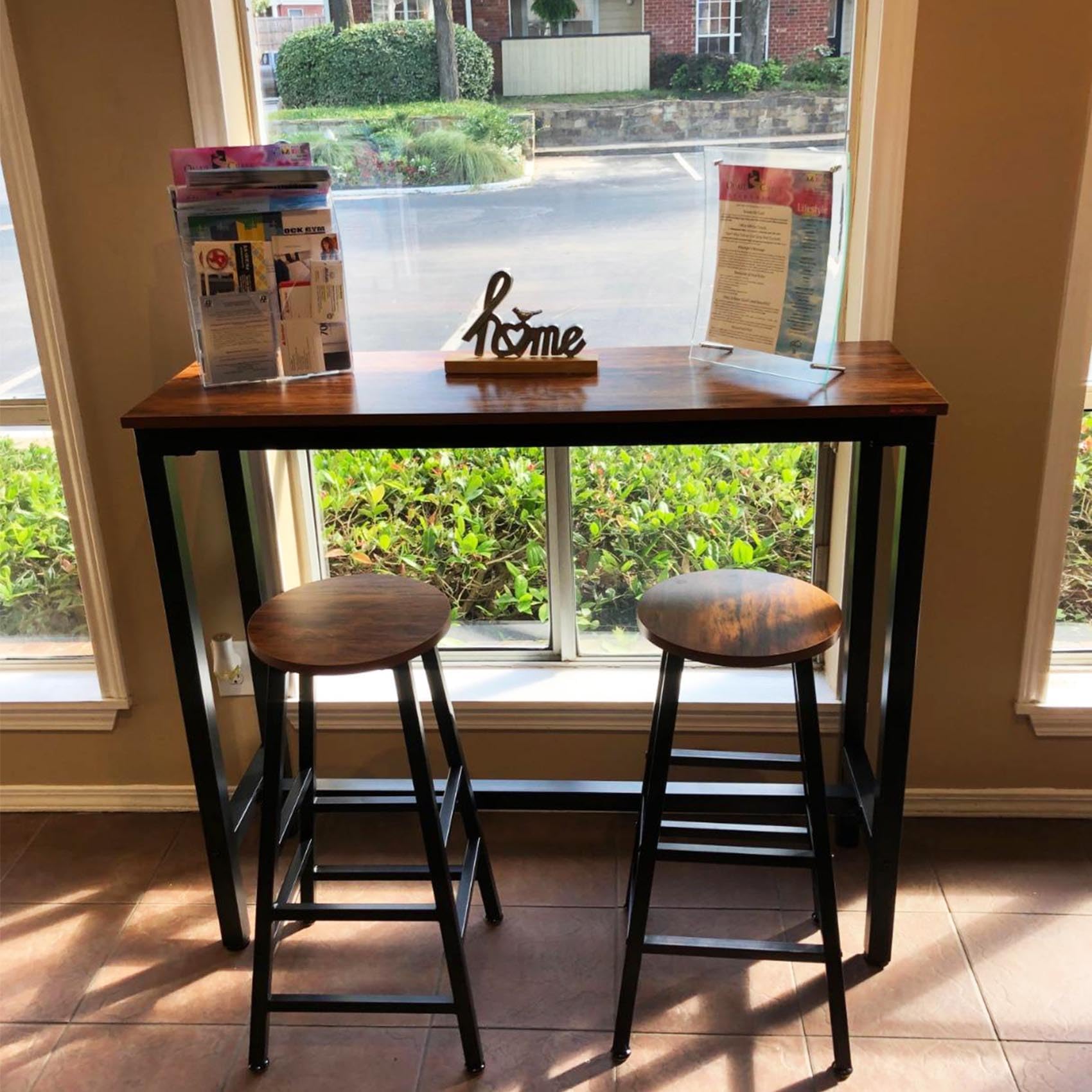 Mr IRONSTONE Bar Table, 47" Pub High Top Table Rectangular Bar Height Table Sofa Console/Dining Coffee Table, for Narrow Space, Living Room, Vintage