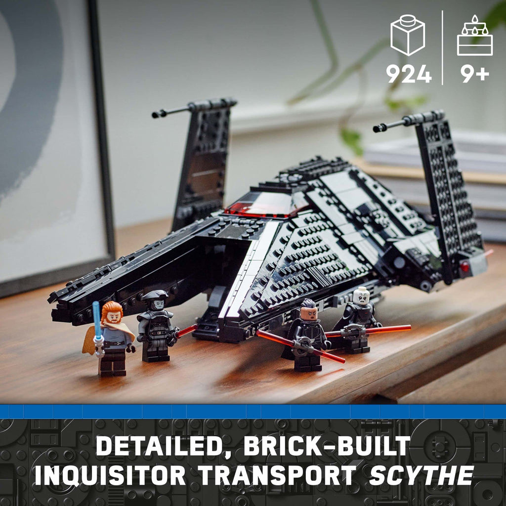 LEGO Star Wars Inquisitor Transport Scythe 75336 Buildable Toy Starship, OBI-Wan Kenobi Set, Ben Kenobi Minifigure with Blue and Double-Bladed Red Lightsabers