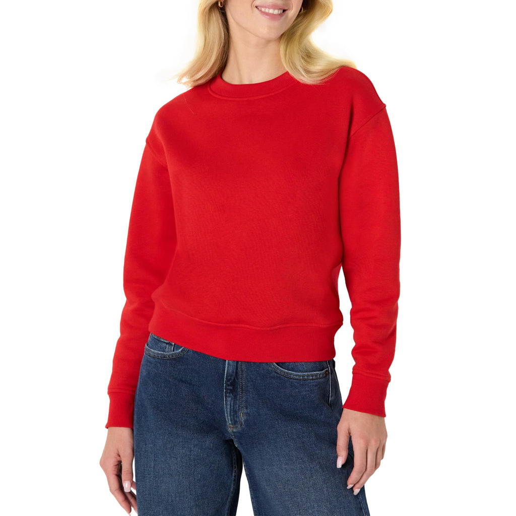 Amazon Essentials x Sofia Grainge Women's Relaxed Fit Boxy Drop Shoulder Crewneck Sweatshirt