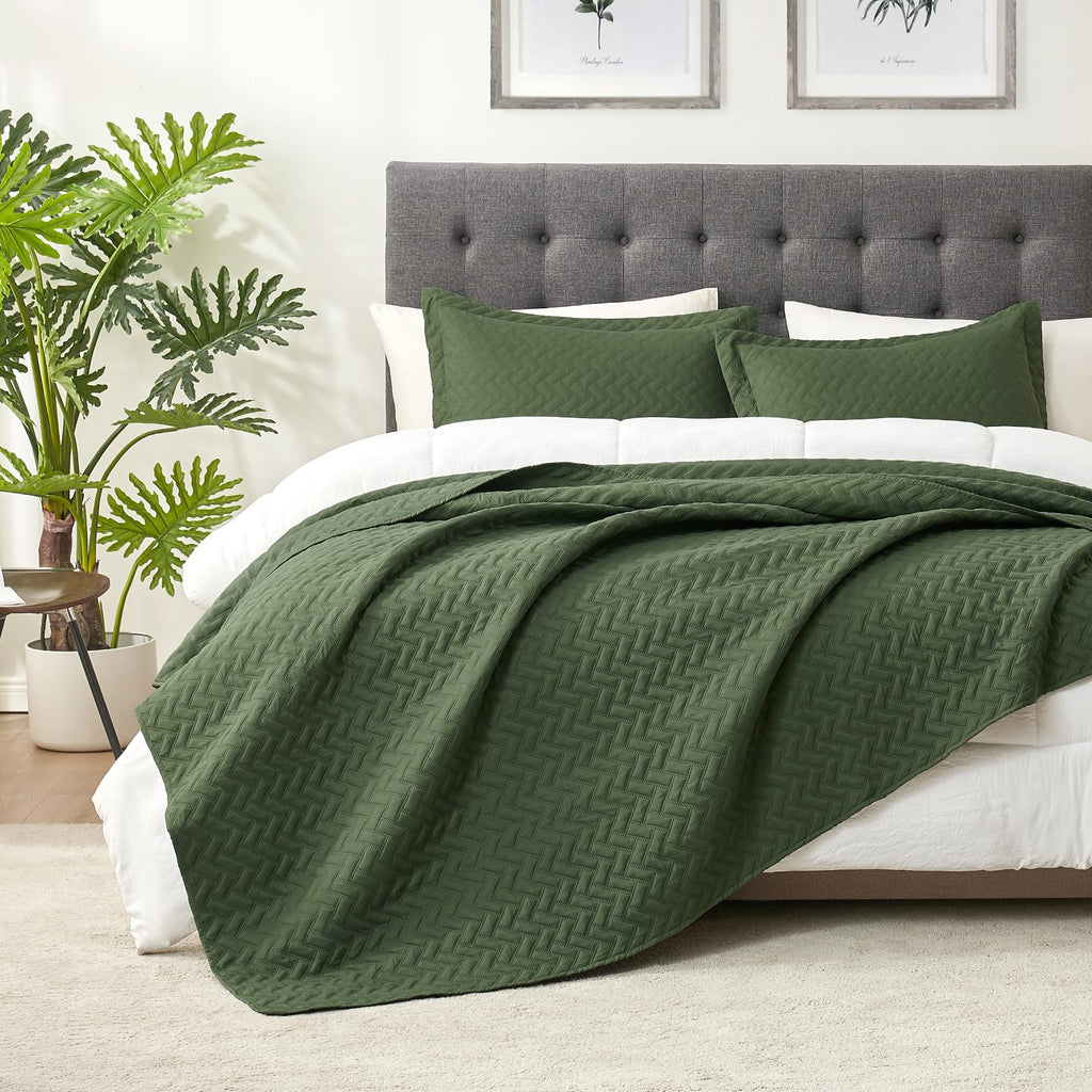 Hansleep Black Quilt Twin Size - Damask Ultrasonic All Season Bedspread Twin, Soft Lightweight Coverlet Bedding Set, 2 Pieces (1 Quilt, 1 Pillow Sham)