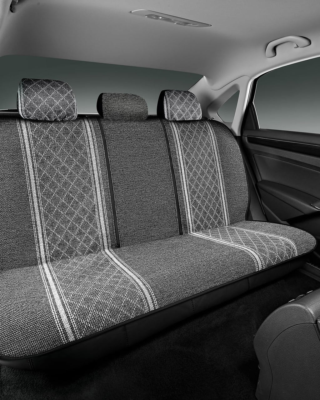 Road Comforts Baja Blanket Seat Covers Gray Diamond Bucket Seat Covers Low Back Full Set - Jacquard Fabric, Airbag Compatible, Universal Fits for Most Cars, Truck, SUV, Vans