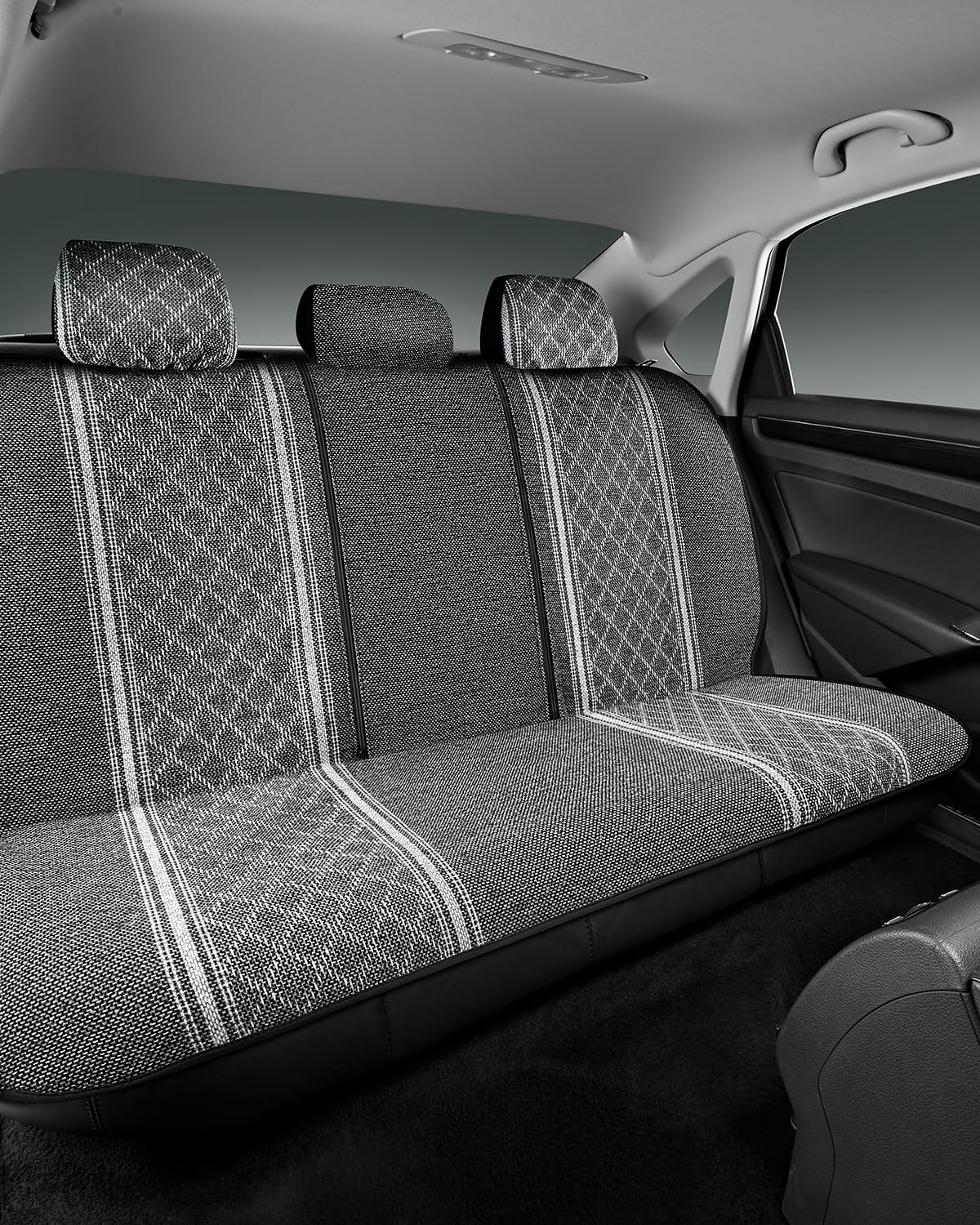 Road Comforts Baja Blanket Seat Covers Gray Diamond Bucket Seat Covers Low Back Full Set - Jacquard Fabric, Airbag Compatible, Universal Fits for Most Cars, Truck, SUV, Vans