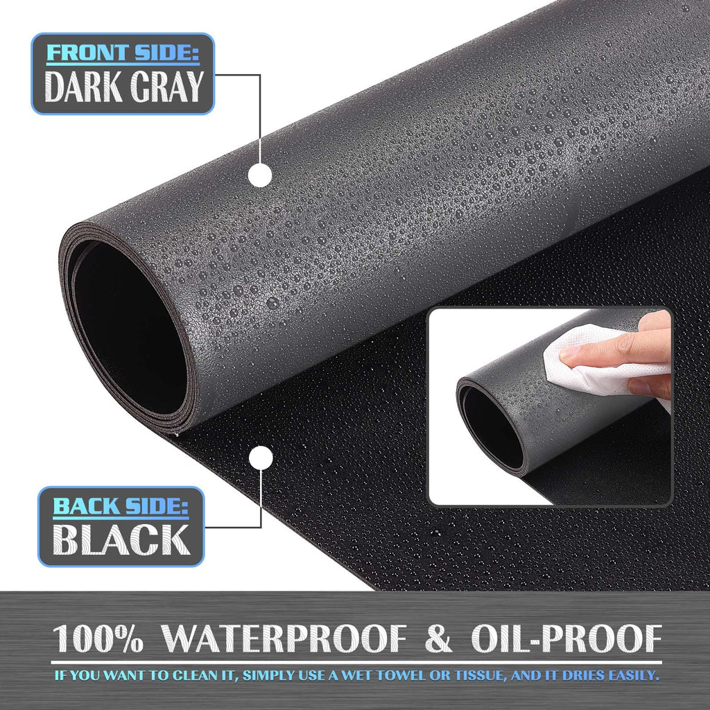 K KNODEL Small Office Leather Desk Mat, Mouse and Keyboard Pad, Computer and Laptop Mat, Desktop Protector and Cover, Writing Pad and Blotter (23.6"x13.8", Black)