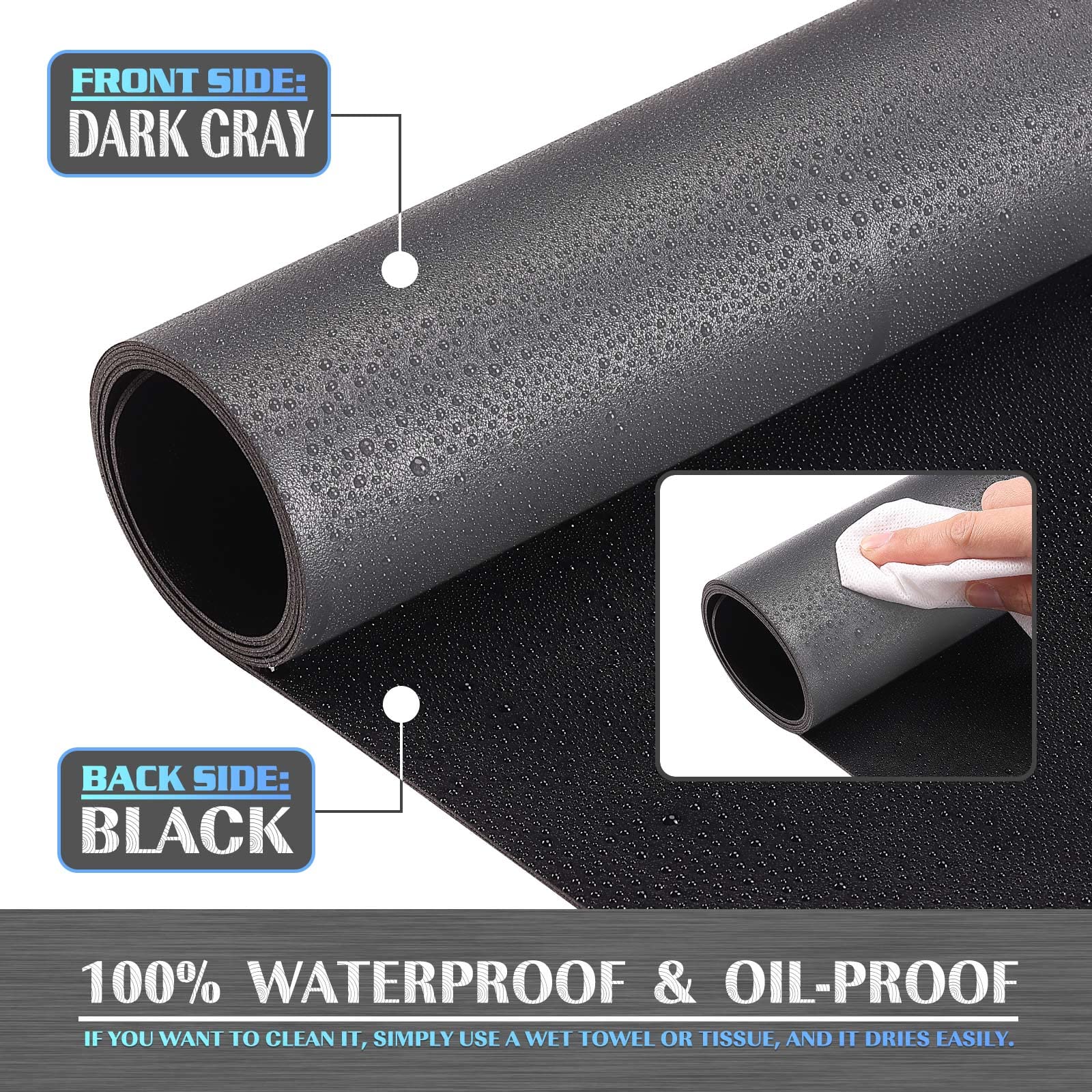 K KNODEL Small Office Leather Desk Mat, Mouse and Keyboard Pad, Computer and Laptop Mat, Desktop Protector and Cover, Writing Pad and Blotter (23.6"x13.8", Black)