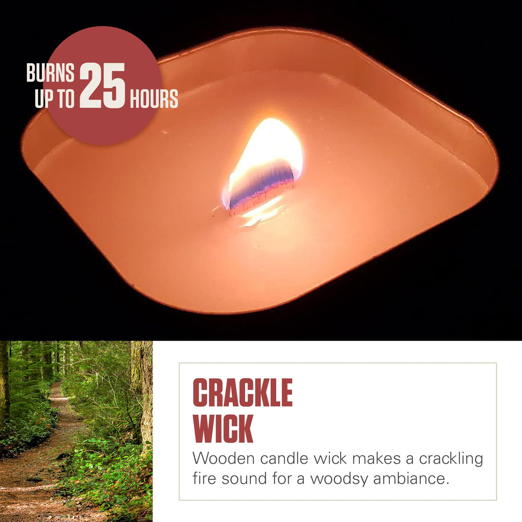 Coleman Pine Scent Citronella Candle with Wooden Crackle Wick - 6 oz