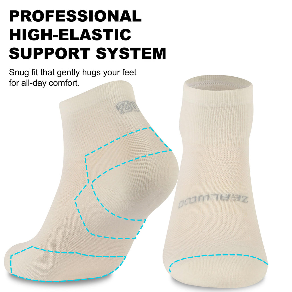No Show Athletic Socks, ZEALWOOD 3 Pairs Merino Wool Ultra-Light Running Tennis Golf Socks for Men Women