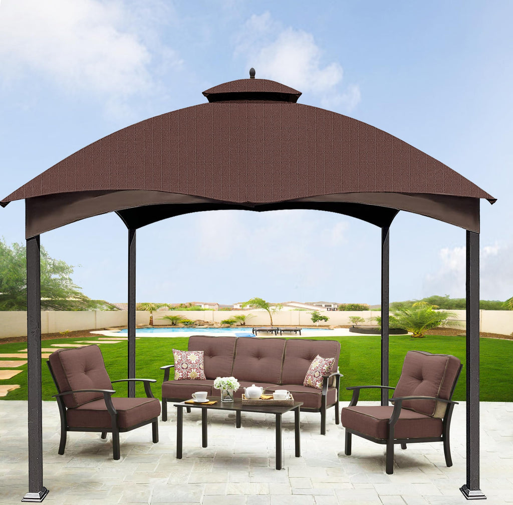 SCOCANOPY Replacement Top Compatible with The Lowe's Gazebo Model #GF-12S004B-1 / GF-12S004BTO (Grey Ripstop)
