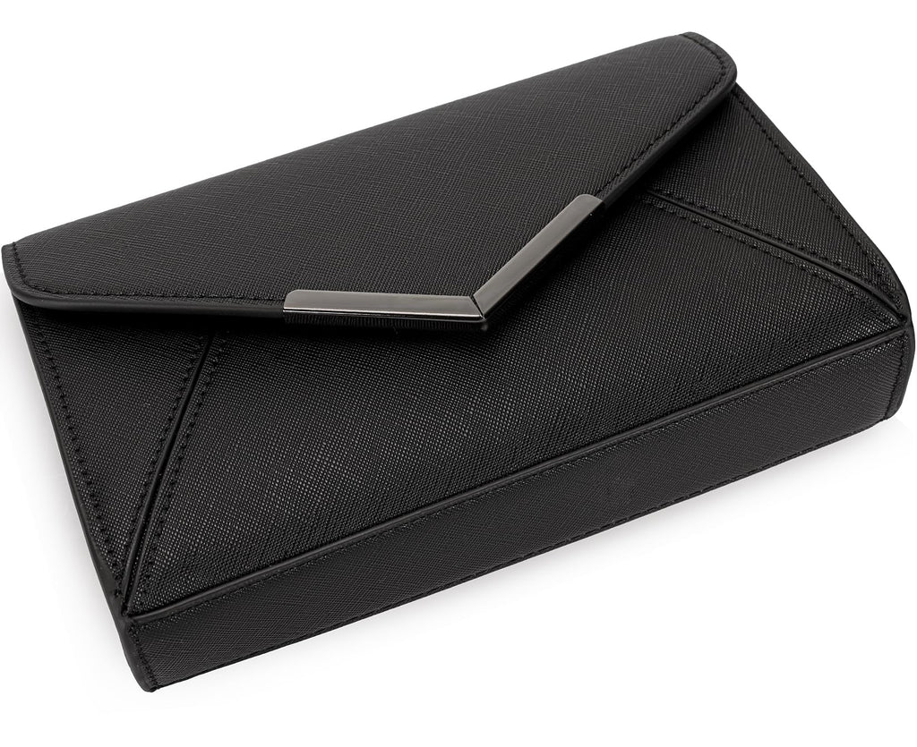 DEXMAY Women Envelope Clutch Faux Saffiano Leather Evening Handbag Foldover Clutch Bag Formal Dressy Purse