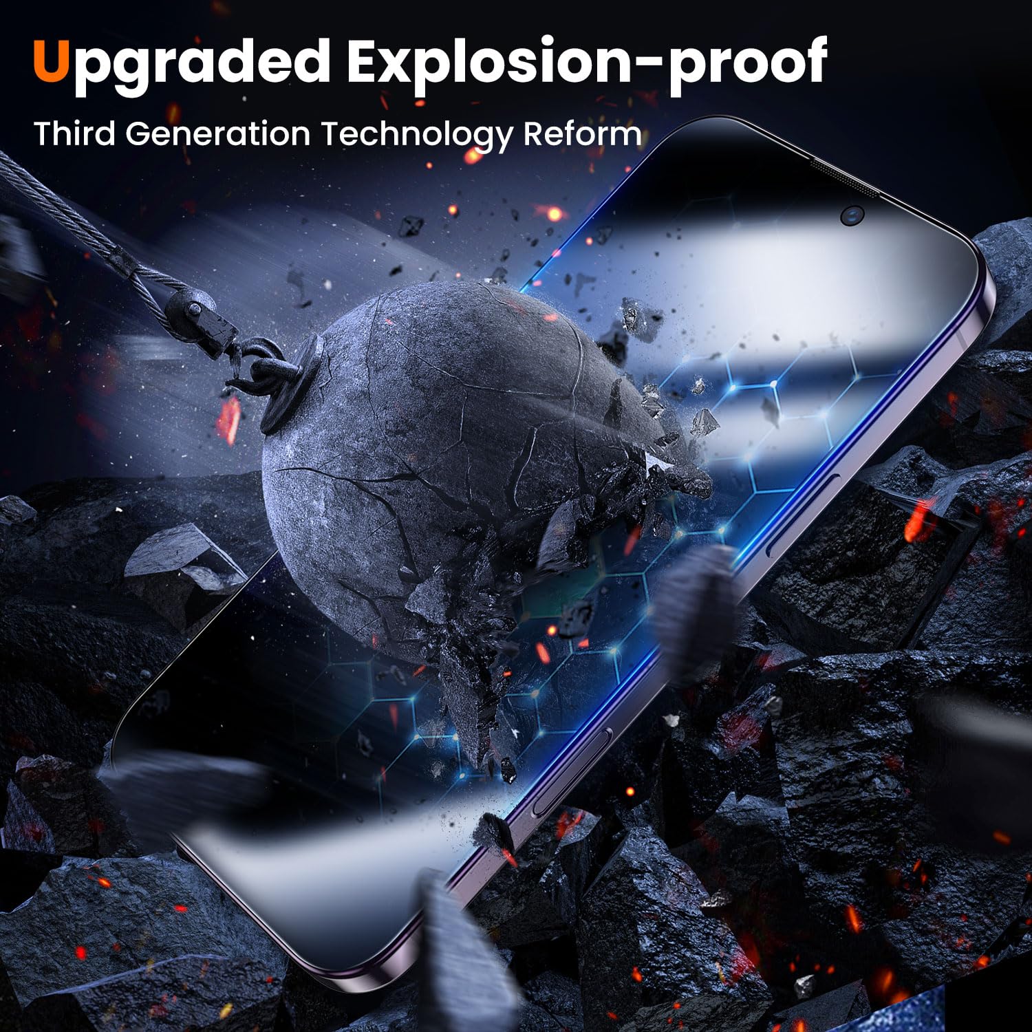 UniqueMe for iPhone 12 Pro Max Privacy Screen Protector - [Military Grade Shatterproof & 9H+ Hardness] Screen Protector 12 Pro Max Tempered Glass Full Coverage Protection, Easy to install, 2 Packs