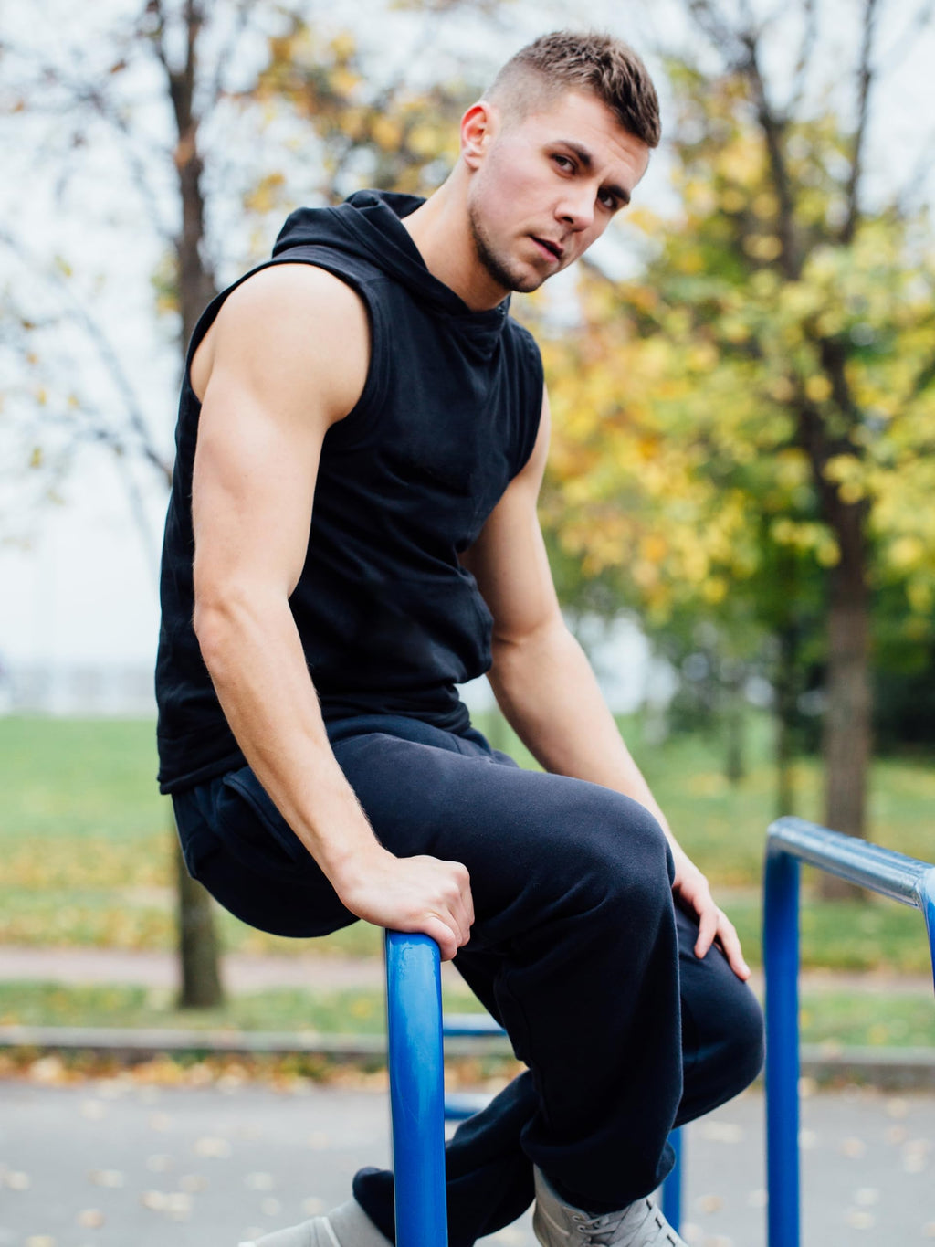 3 Pack Men's Dry Fit Moisture Wicking Tech Quick Dry Sleeveless Shirts Mesh Hoodie Active Athletic Tank Tops