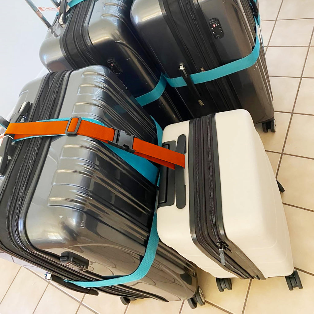 Luggage Straps for Suitcases TSA Approved, Travel Accessories to Connect Two Suitcase, Add Bag Luggage Straps for Carry On Your 3 Luggages Adjustable Buckle Belt, 2Pack Black
