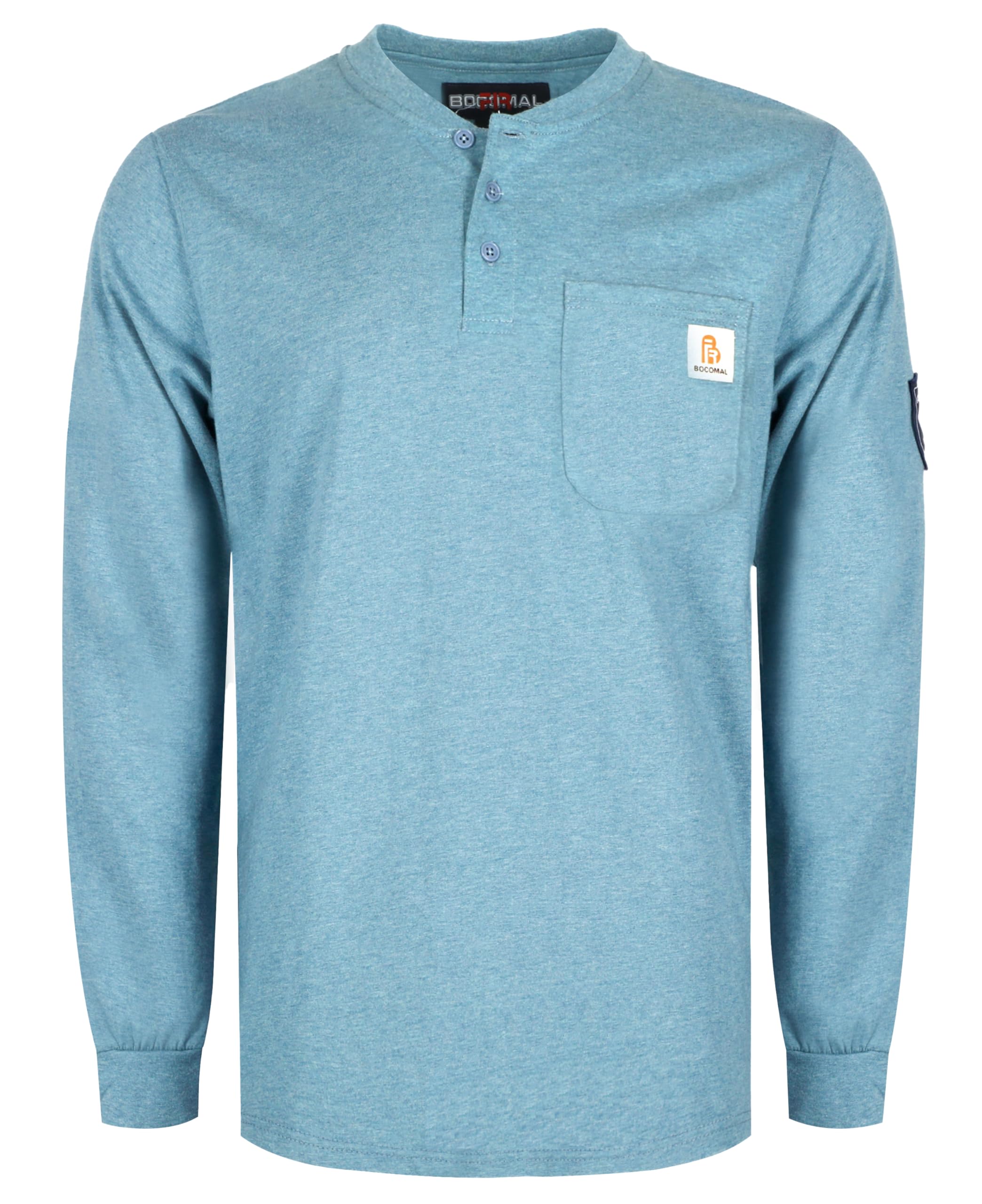 BOCOMAL FR Shirts Flame Resistant Shirt 5.5oz 100% Cotton Light Weight CAT2 Fire Retardant Henley Shirts