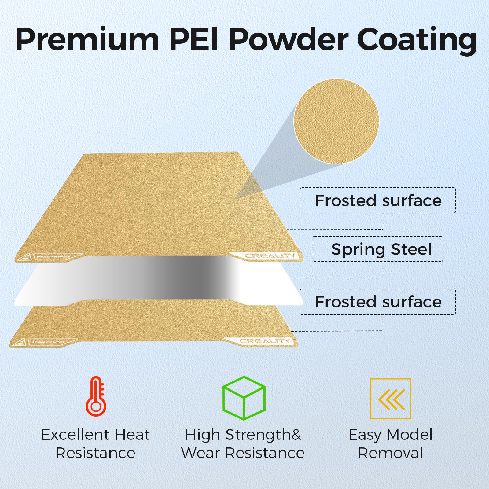 Creality Ender 3 V4 Build Plate, Original PEI Printing Plate Kit 225*250mm, Flexible Spring Steel Magnetic Platform Plate, Easy Print Removal, Heat Resistant For Creality Ender 3 V4 Combo 3D Printer
