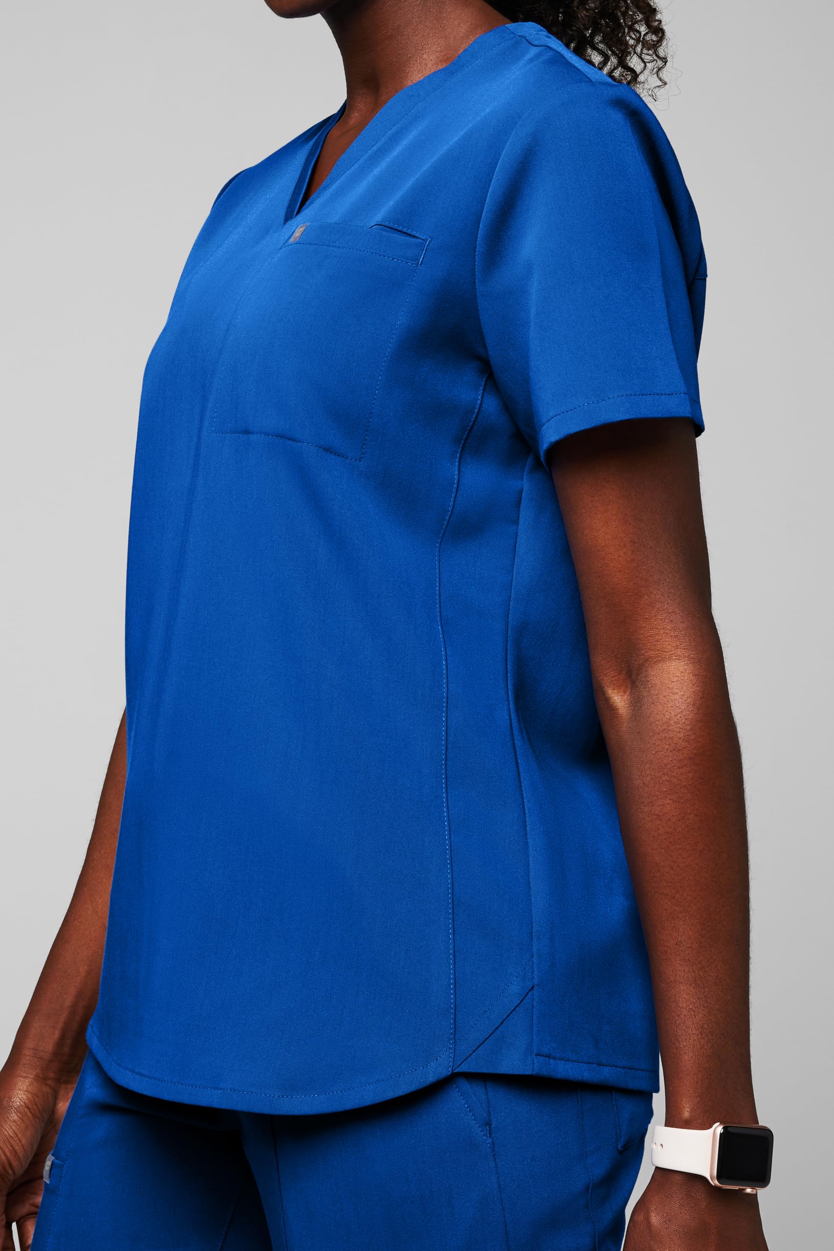 Fabletics Women's Vital 1-Pocket Scrub Top - MotionTech, Wrinkle-Resist, Chest Pocket, Anti-Shrink, Semi-Slim Fit