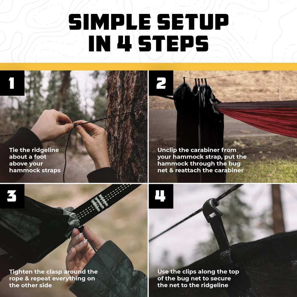 Wise Owl Outfitters Hammock Bug Net – Mosquito Net for Hammock, Lightweight Bug Netting for Camping, Hiking, Backpacking, Forest & Outdoor Use