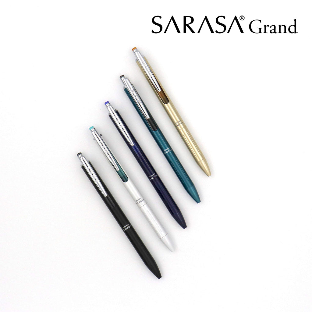 Zebra Pen, SARASA Grand Retractable Gel Pen, Solid Brass Barrel, Fast-Drying Black Ink, 0.7mm Point, Ideal for the Left-Handed, Eliminates Smudging, Gold Brass Barrel, 1-Pack, (45511)