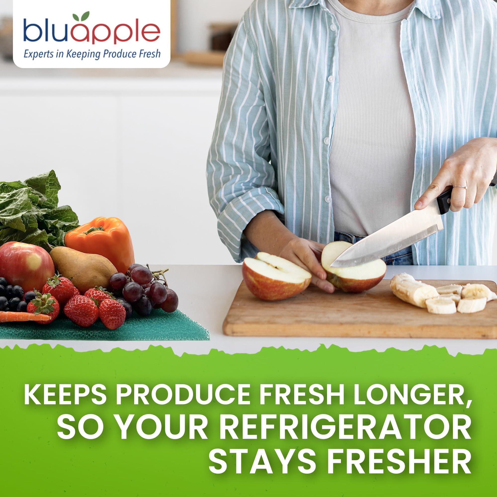 Bluapple FreshMats, Refrigerator Bin Liner, Fridge Drawer Mats, Crisper Life Extender Liner Keeps Produce Fresh Longer, Anti-Bruising, for Air Circulation, Washable & Reusable (4-Mats, 12x15, Black)