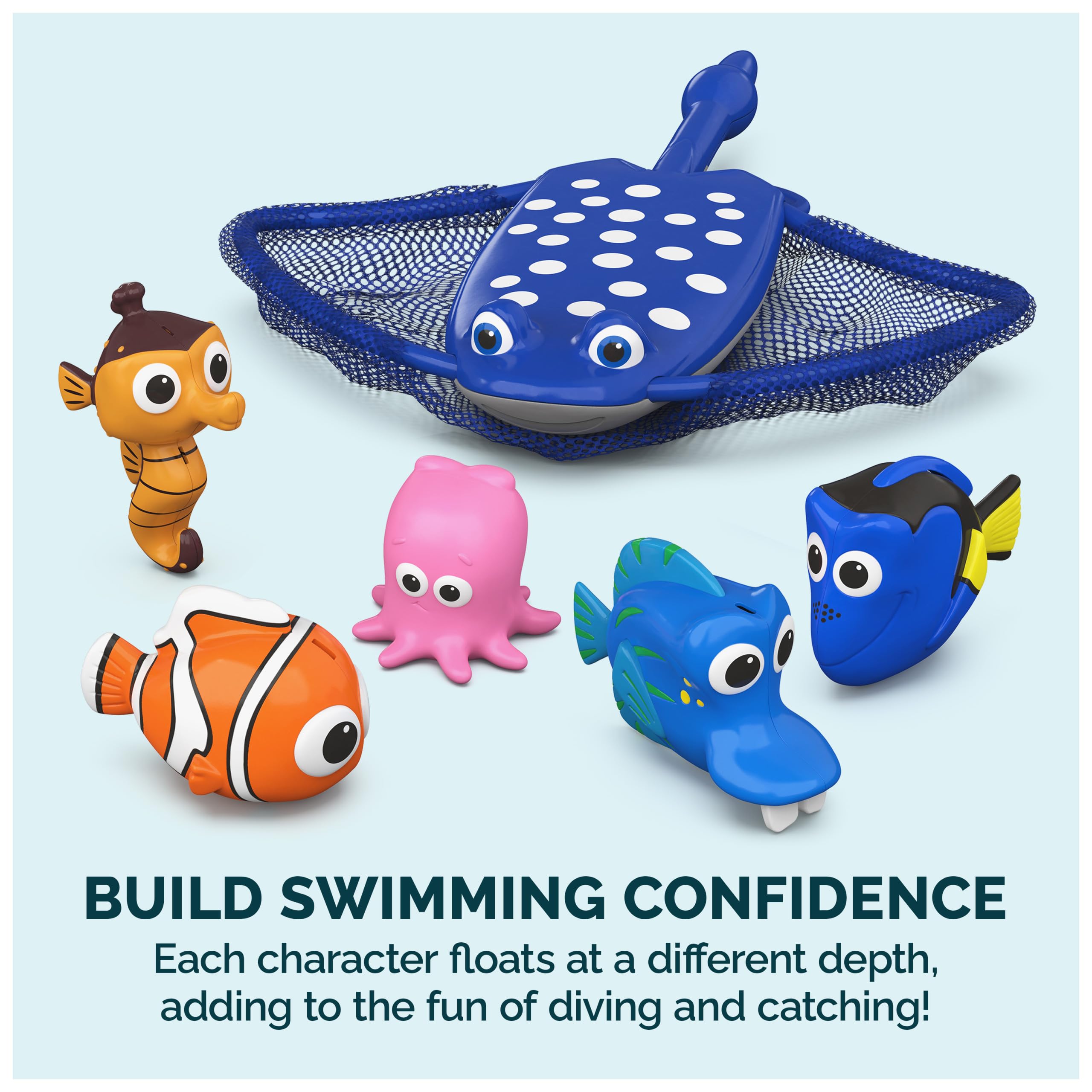 Swimways Gabby's Dollhouse Dive n Catch Game, Swimming Pool Accessories & Kids Pool Toys, Pool Party Supplies & Water Toys for Kids Aged 5 & Up