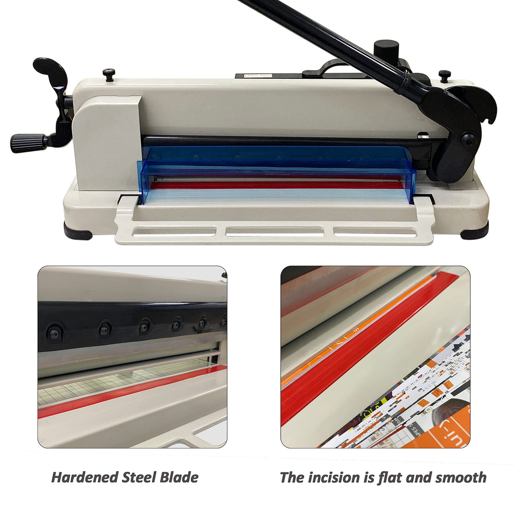 HFS(R) Heavy Duty Guillotine Paper Cutter 400 Sheet Capacity | Solid Steel Construction (A3-17'' paper cutter)
