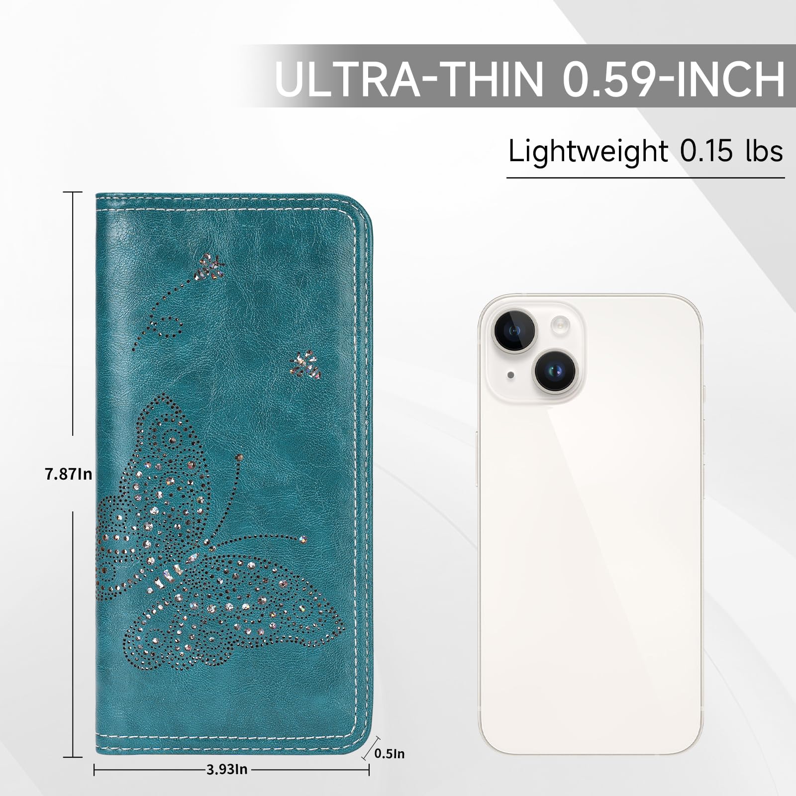 KITEVIUN RFID Wallet Women Ultra Slim Thin Womens Wallet Compact Clutch Long Ladies Wallet for Women WHITE