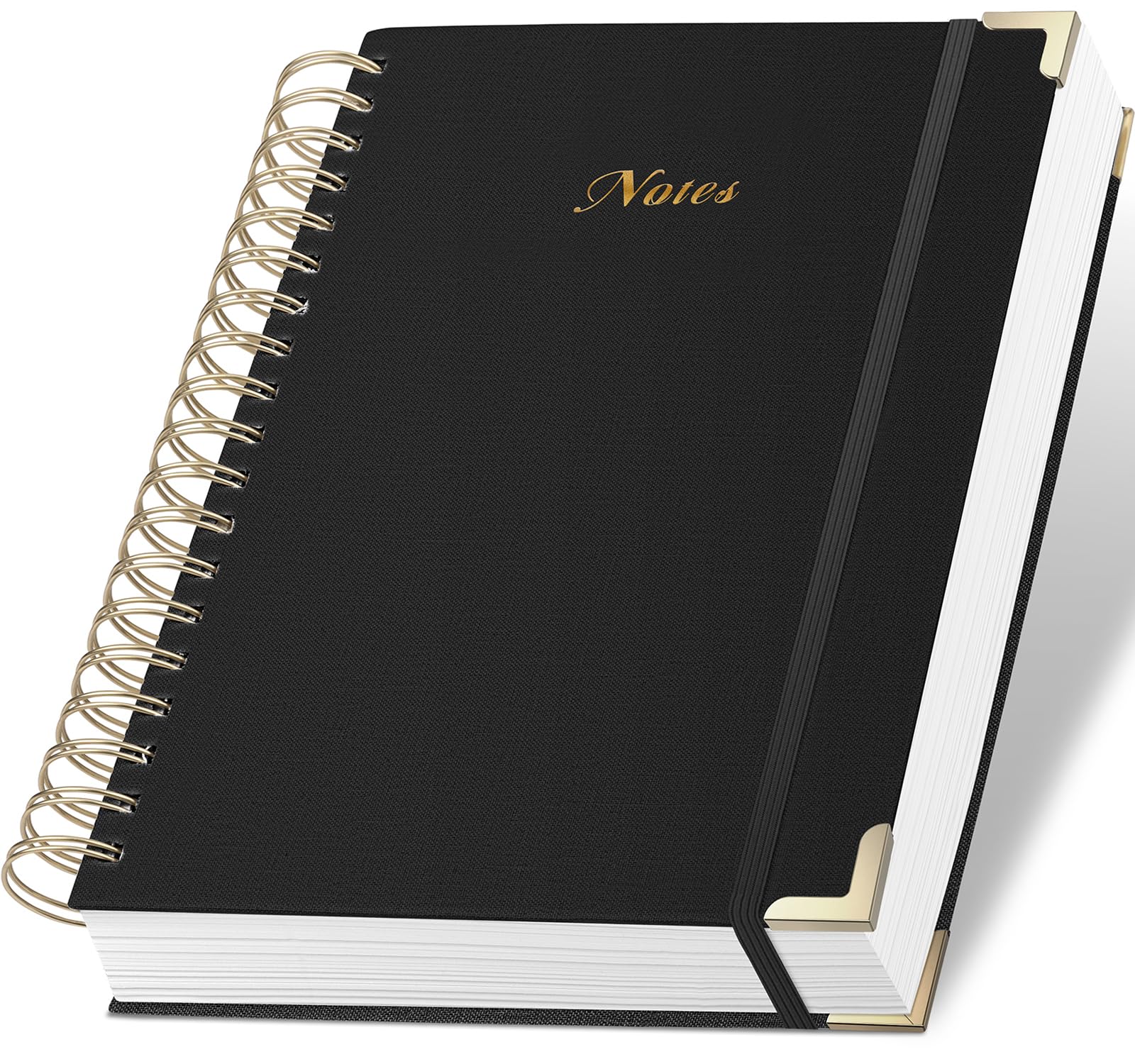 Spiral Notebook Journal, 328 Pages Linen Hardcover College Ruled Notebook, Lined Thick Journals for Women Men, A4 Thick Spiral Journal for Writing, 100GSM Paper, Cute Notebooks for Work School