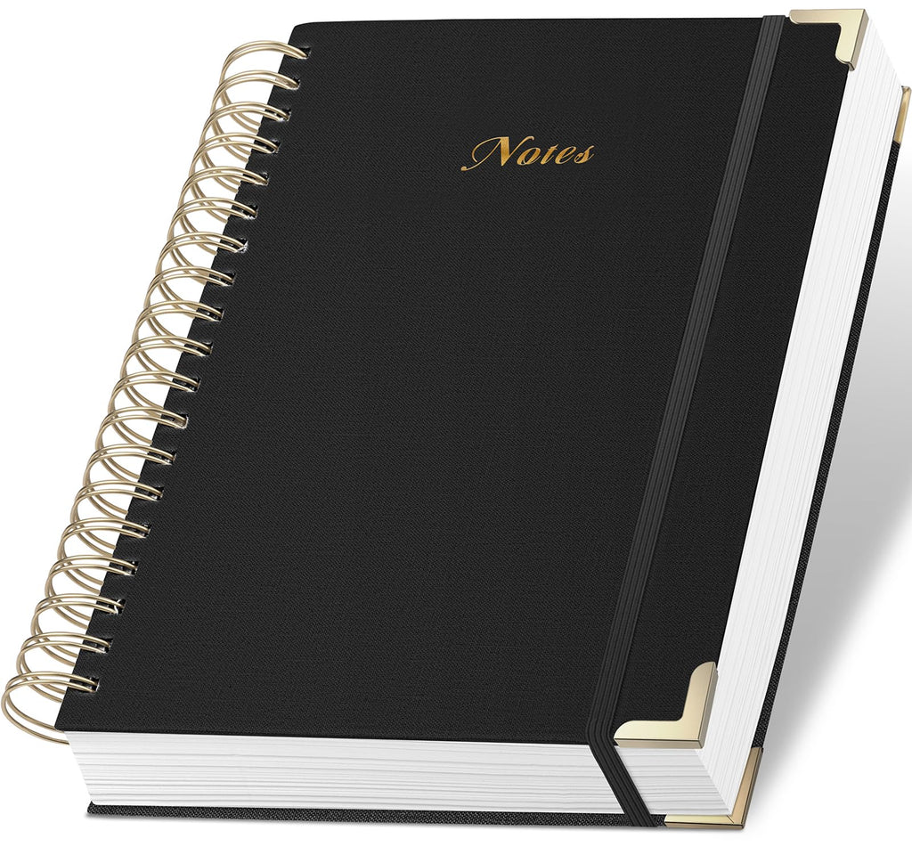 Spiral Notebook Journal, 328 Pages Linen Hardcover College Ruled Notebook, Lined Thick Journals for Women Men, A4 Thick Spiral Journal for Writing, 100GSM Paper, Cute Notebooks for Work School