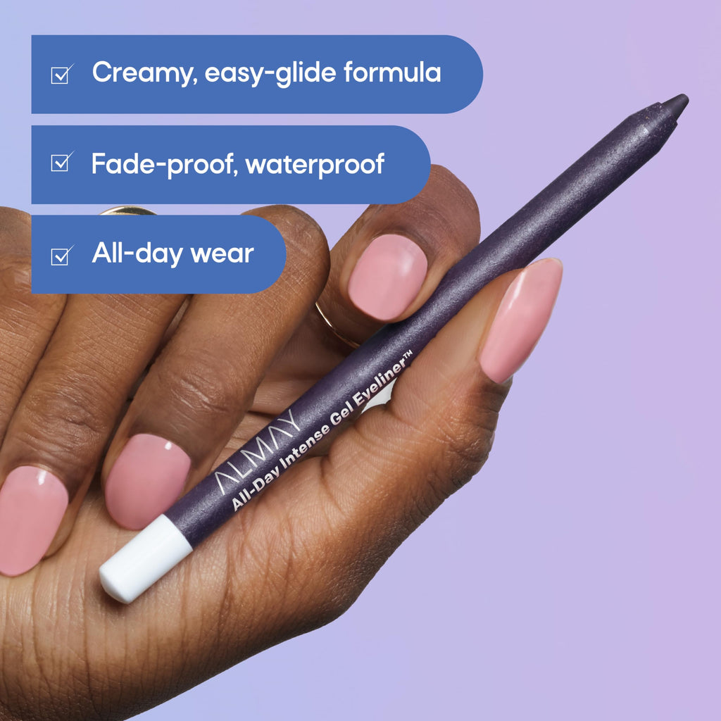 Almay All-Day Intense Gel Eyeliner Bold Longwear Eye Makeup, Hypoallergenic, 100 All-Day Grey, 0.045 oz