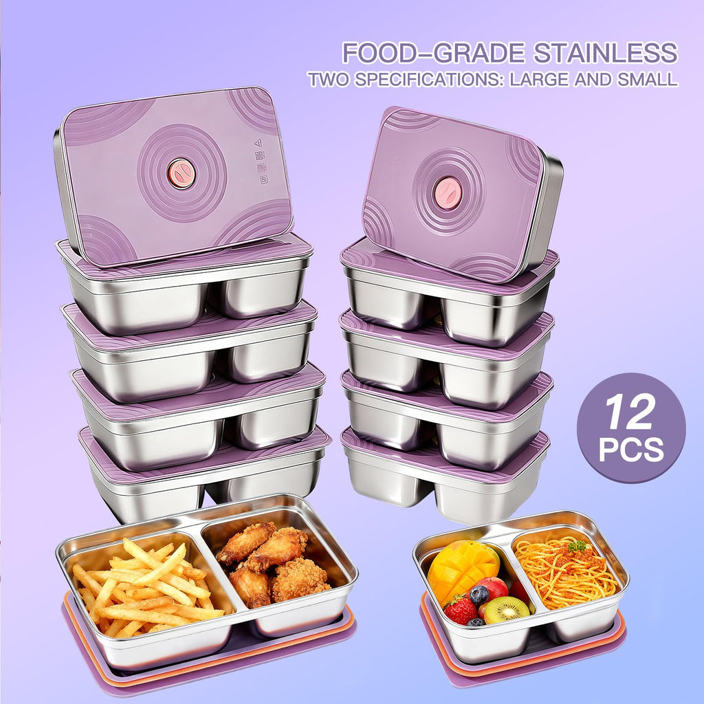 GIUOIDUO 10 Pack Stainless Steel Food Storage Containers with Leak-Proof Lids, 37oz Reusable Metal Meal Prep Lunch Boxes, Stackable, Dishwasher Safe for Snacks, Fruits & On-the-Go Meals, BPA-Free