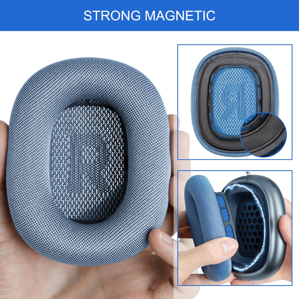 Ear Cushions for AirPods Max - Mesh Fabric Ear Cups Cover Replacement - Upgraded Cushion for Apple Air Pods Max Headphones (Green)