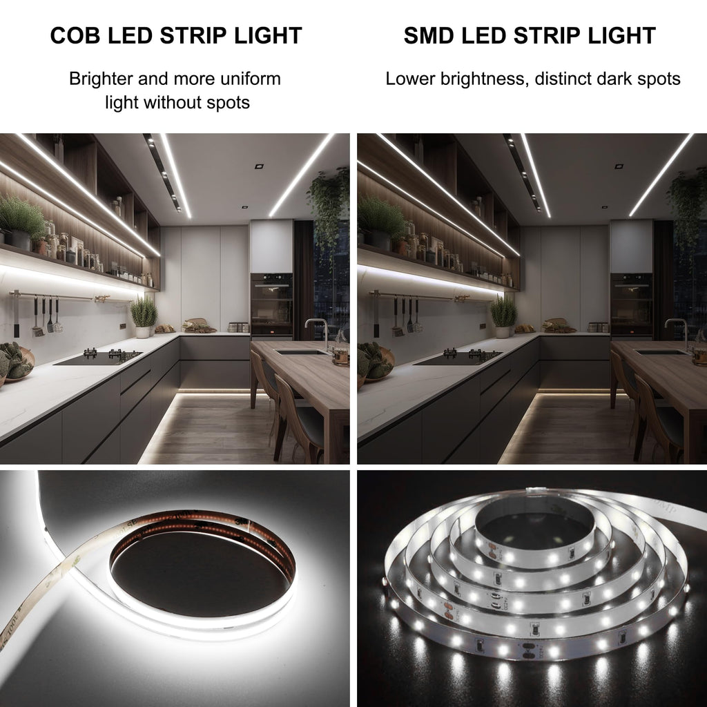 Pandery COB LED Strip,LED Strip Lights 3M/9.84ft,Touch Dimmable LED Strips,CRI90+,2700K Warm White cob led,960LEDs,24V LED Tape Lights,Indoor for Bedroom, Kitchen, TV, Mirror,Cabinet