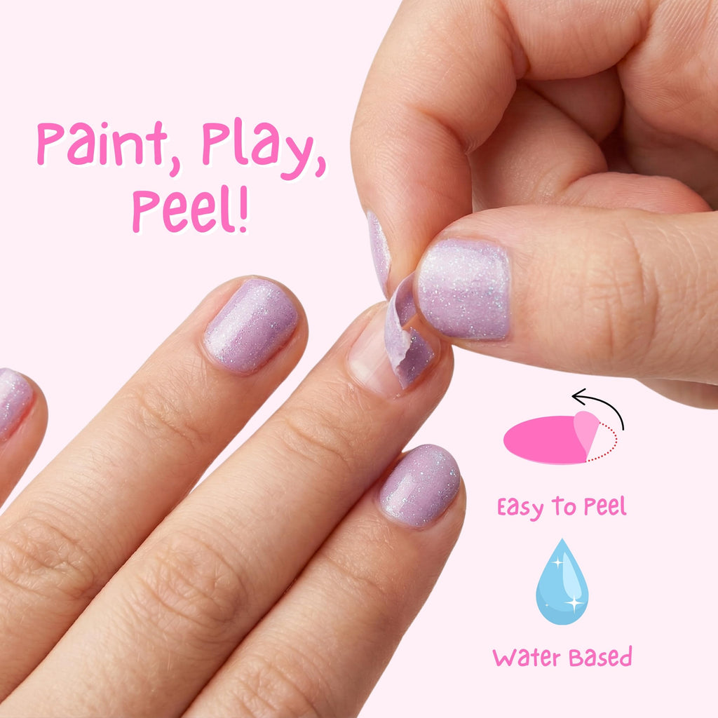 MISS NELLA ABRACADABRA – Safe Special sparkly pink Nail Polish for Kids, Non-Toxic & Odor Free Formula for Children and Toddlers, Natural Water Based for Easy Peel Off (Abracadabra)