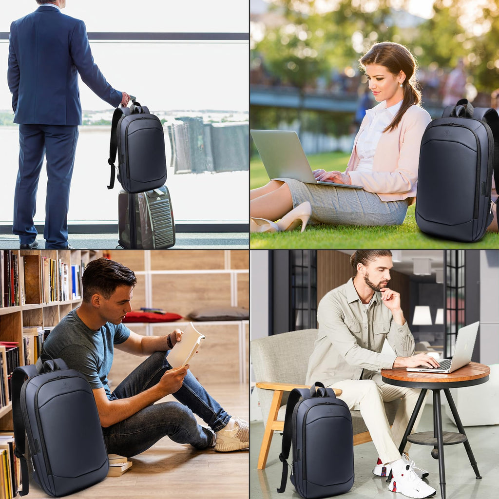 hk Business Backpack for Men 15.6 Inch,Slim & Expandable Waterproof Travel Laptop Backpack, Anti-Theft Lightweight Work Computer Bag, College Laptop Backpacks Gifts for Men Women-Black