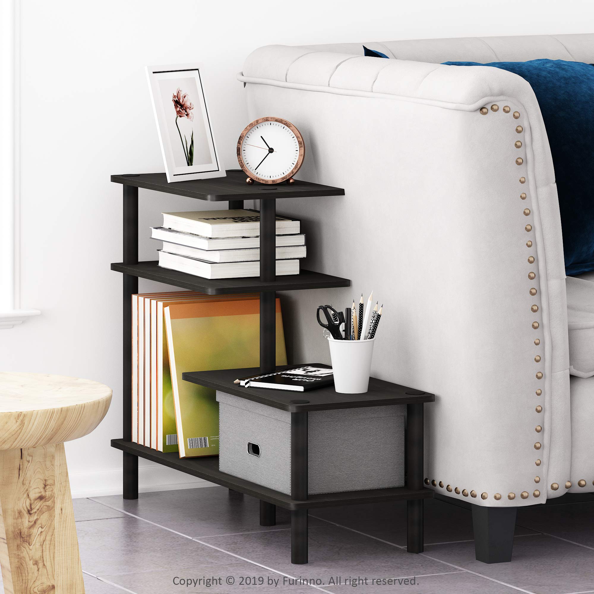 Furinno Turn-N-Tube 4-Tier Design Display Rack, Espresso/Black