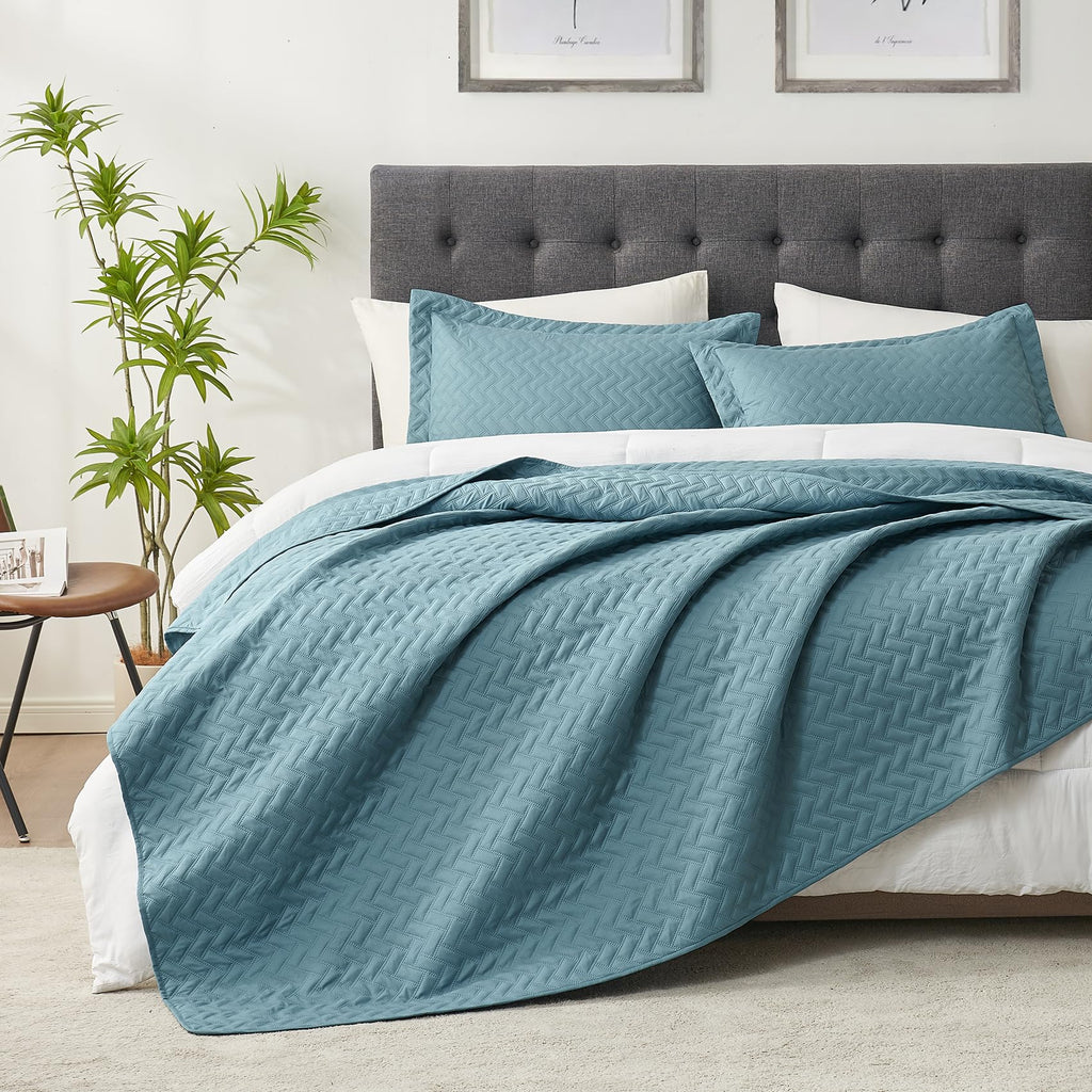 Hansleep Black Quilt Twin Size - Damask Ultrasonic All Season Bedspread Twin, Soft Lightweight Coverlet Bedding Set, 2 Pieces (1 Quilt, 1 Pillow Sham)