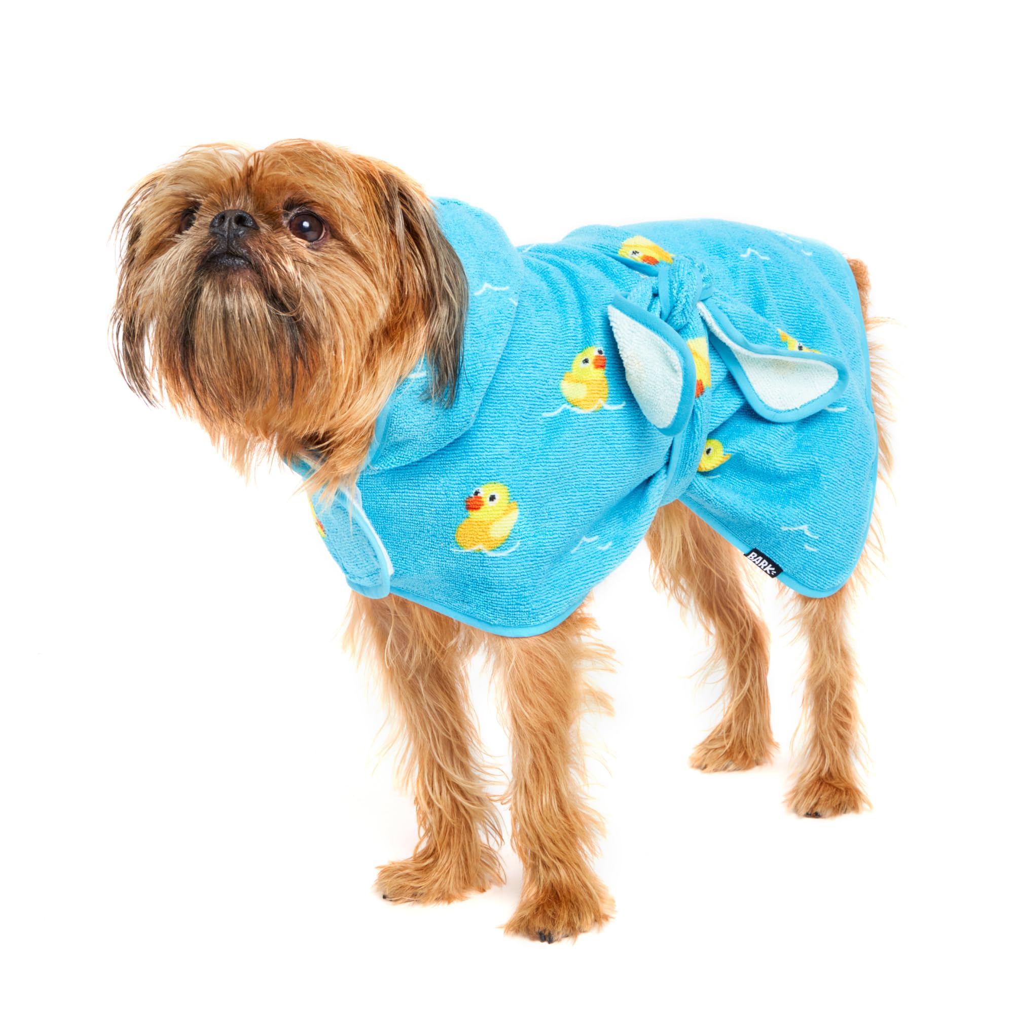 Barkbox Dog Bathrobe Fast Drying with Hook and Loop Closure & Wrap Tie Snuggle, Cute Dogs Clothes, Easy to Clean, Machine Washable, Dog Coats and Tumble Dry Low - Bunny, Medium