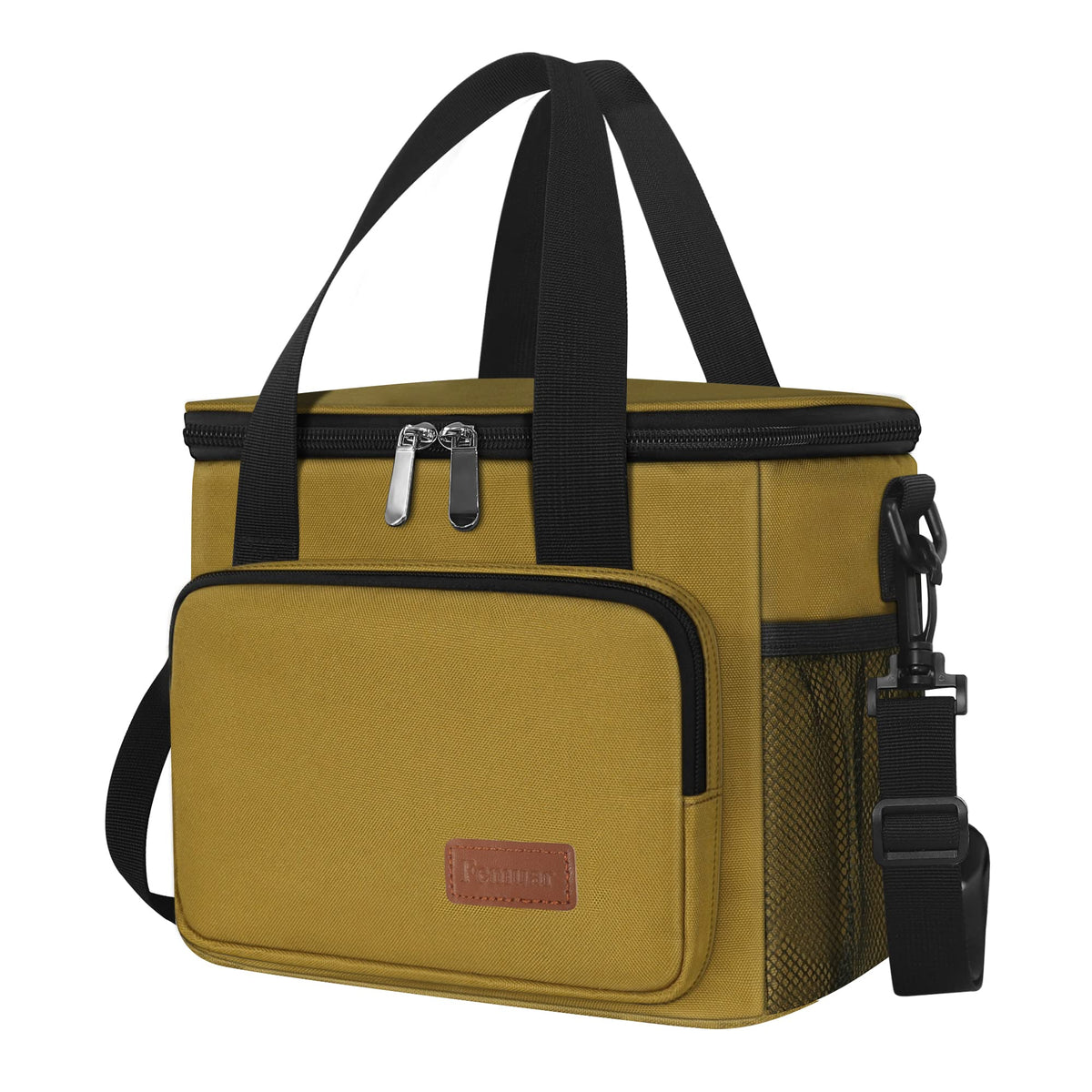 Femuar Lunch Bags for Women/Men, Insulated Lunch Bag for Work Office Picnic - Large Lunch Cooler Bag Leakproof Lunch Box with Adjustable Shoulder Strap for Adults - Grey (15L)