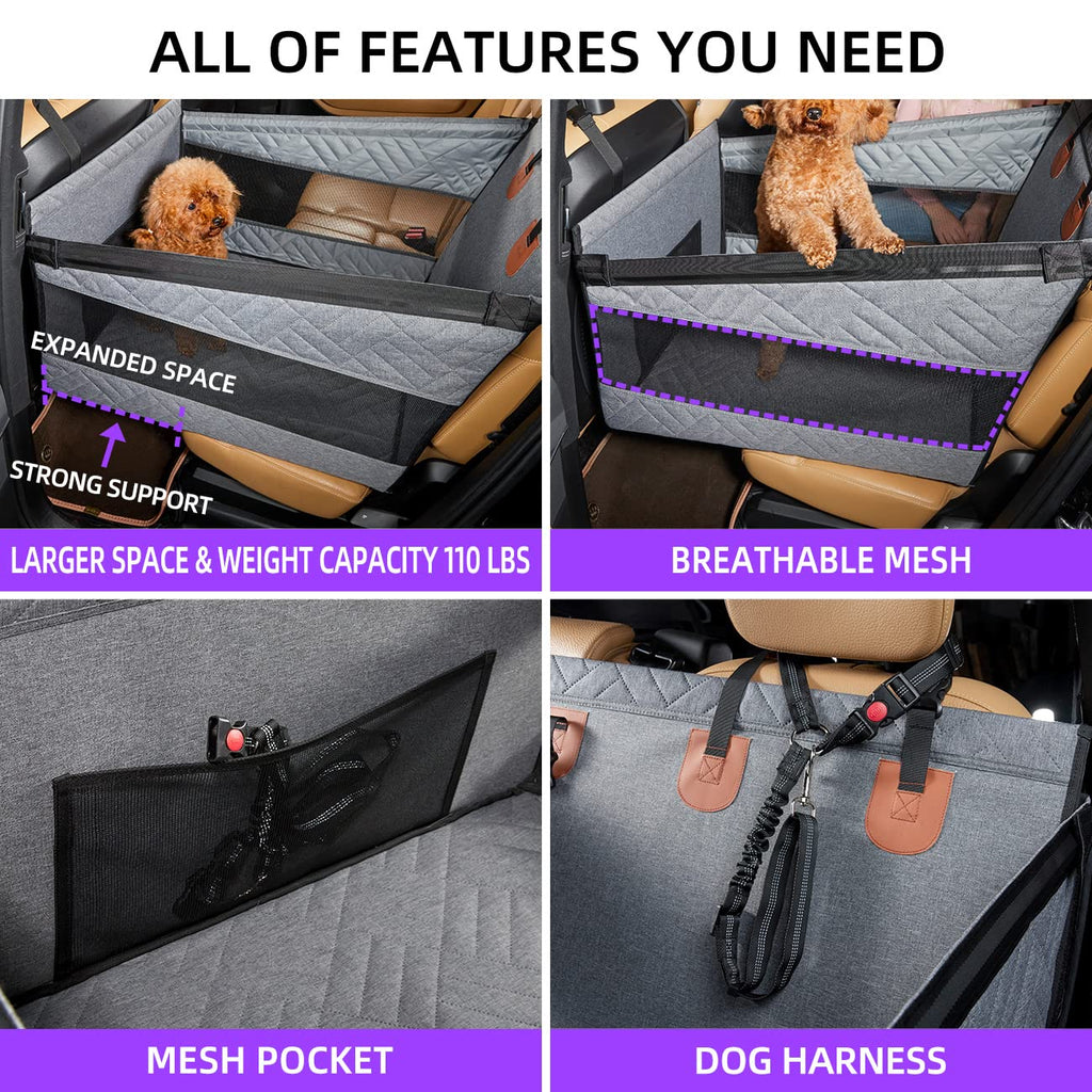 TKYZ Medium Dog Car Seat,Back Seat Extender for Dogs,Waterproof Large Dog Seat Cover for Backseat, Pet Bed for Car Hammock(Black-s)