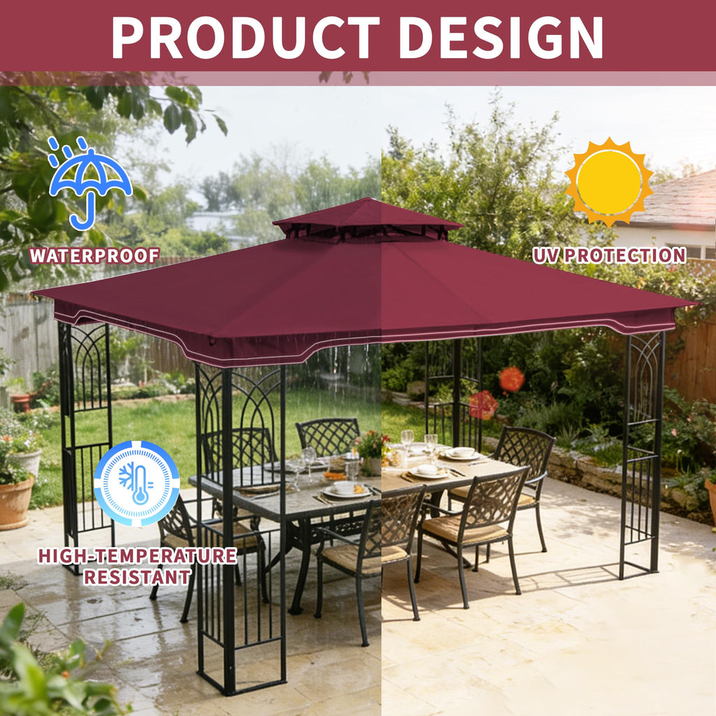 SCOCANOPY Replacement Gazebo Canopy Compatible with 10 x 12 Regency II Patio Gazebo Model L-GZ798PST,A101004104,A101004105,(Forest Green)