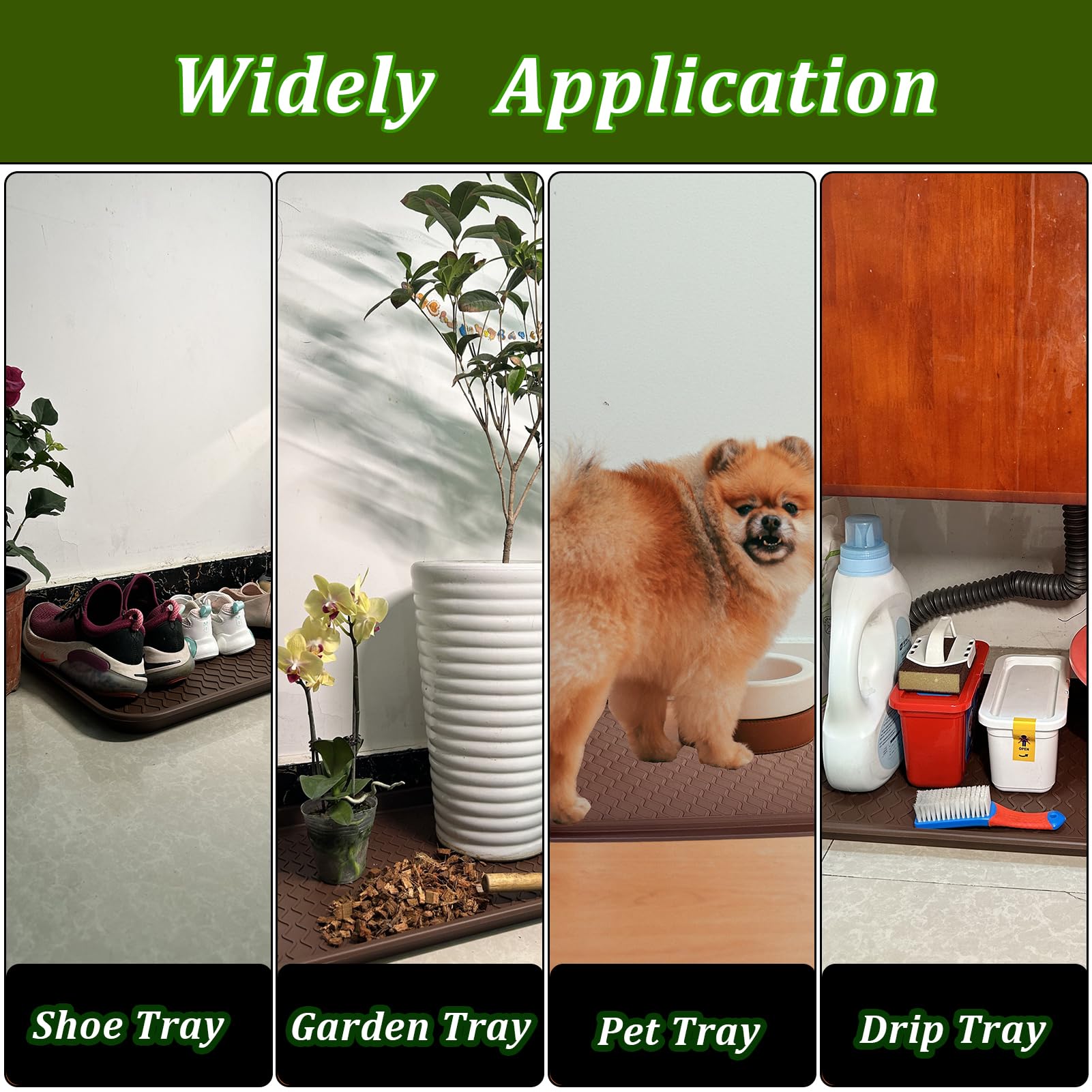 2 Pack Large Multifunctional Tray Mat Washable Indoor or Outdoor Tray Mat for Shoes Boots Plants Pots Paint Tins Pet Bowls Car Storage, 30 x 15 x 1.2 Inches