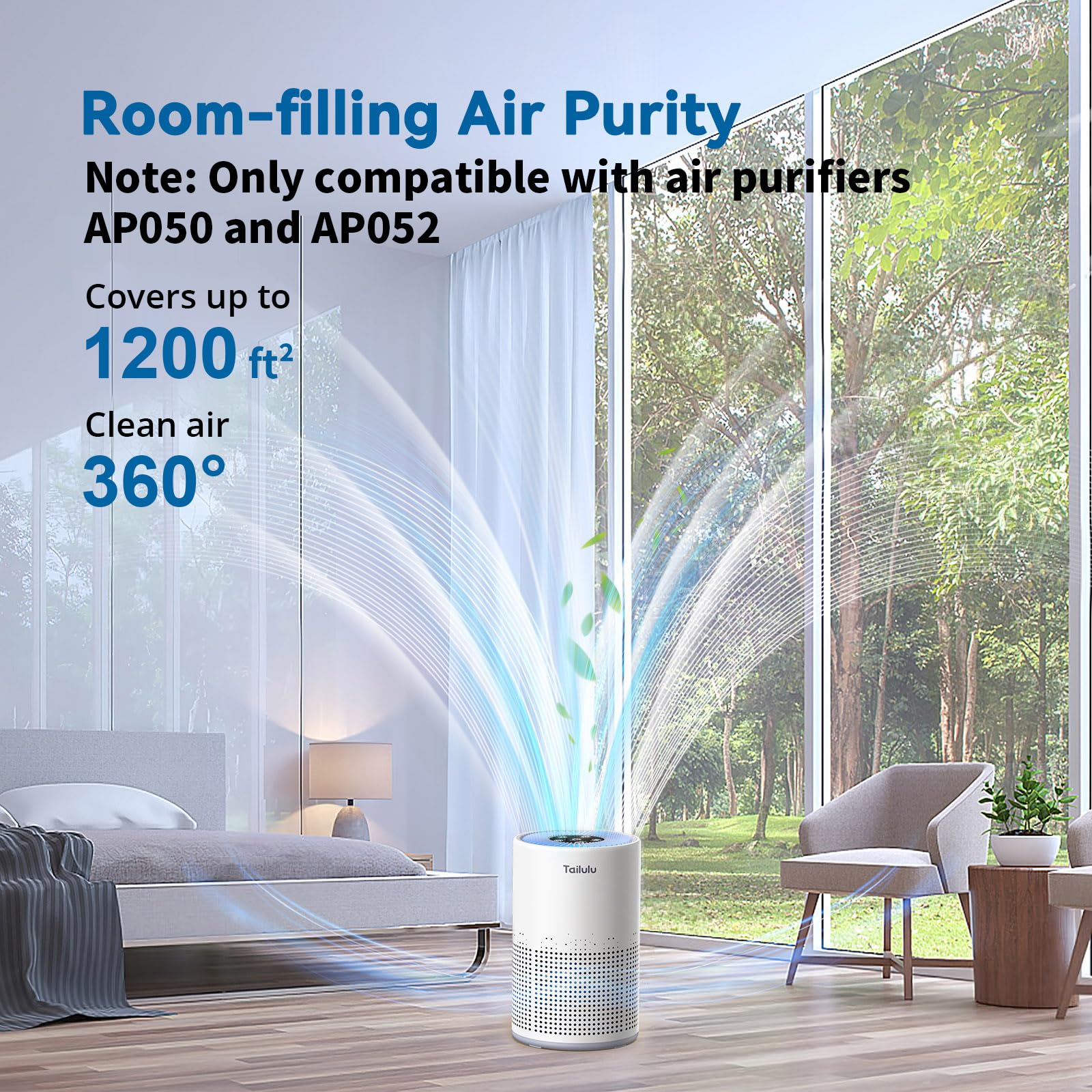 Air Purifiers for Bedroom Home, Tailulu H14 True HEPA Air Purifier Filter, Quiet Air Cleaner With 12dB Sleep Mode Night Light Speed Control Timer, Portable Small Air Purifier For Allergies Pets, AP052