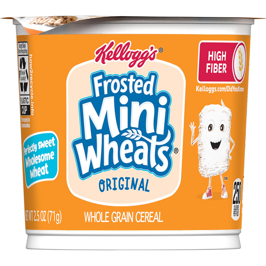 Kellogg's Frosted Mini-Wheats Cold Breakfast Cereal, High-Fiber, Whole Grain, Family Size, Original, 24oz Box (1 Box)